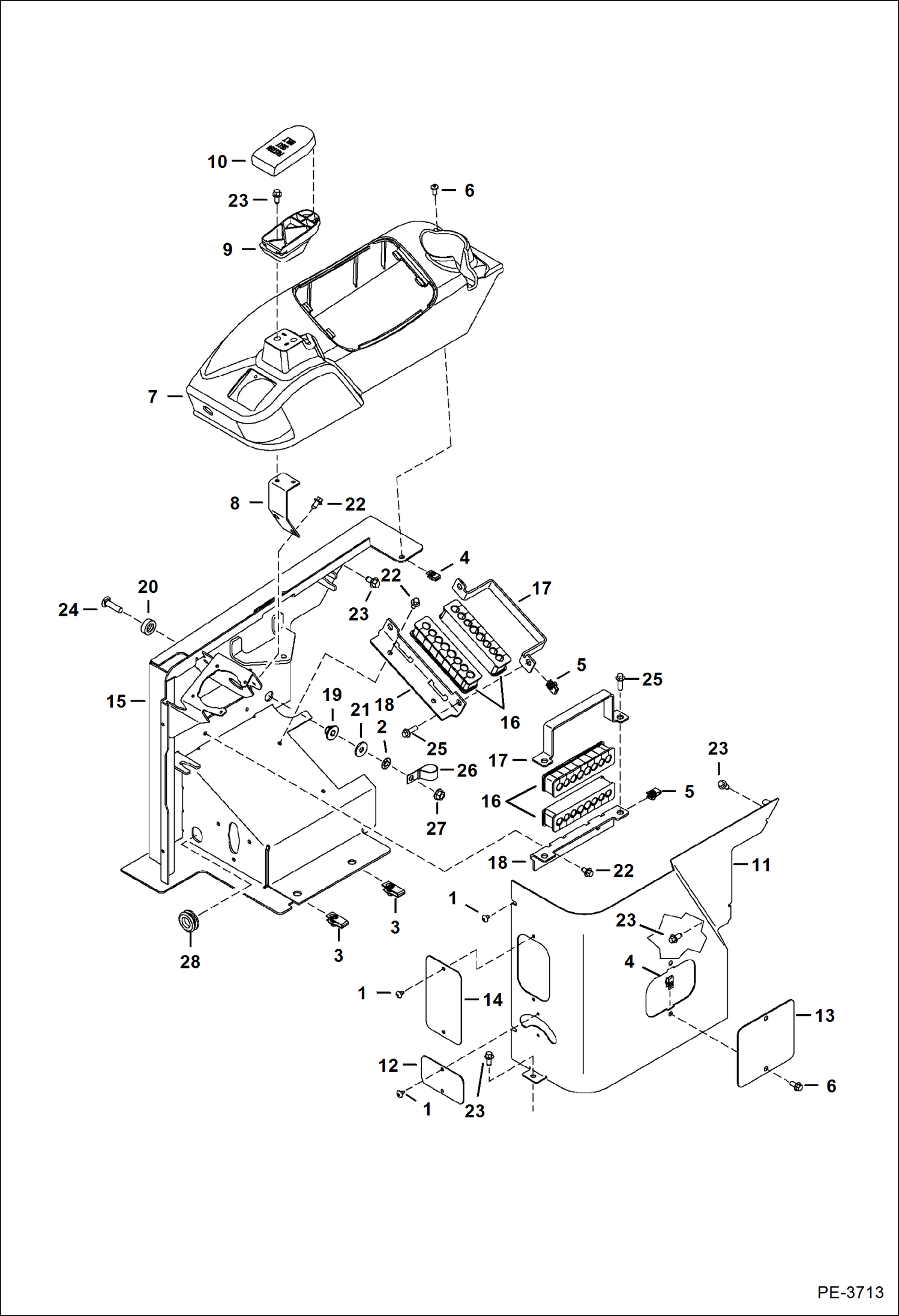 Схема запчастей Bobcat 430 - RH CONSOLE (S/N 562914619 & Above) CONTROLS