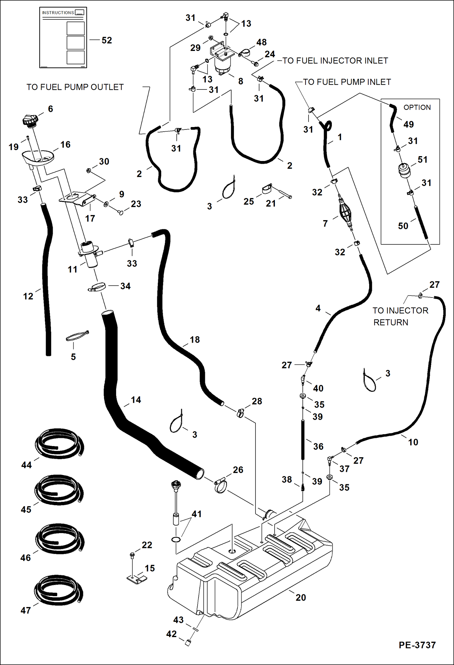 Схема запчастей Bobcat 331 - FUEL SYSTEM POWER UNIT