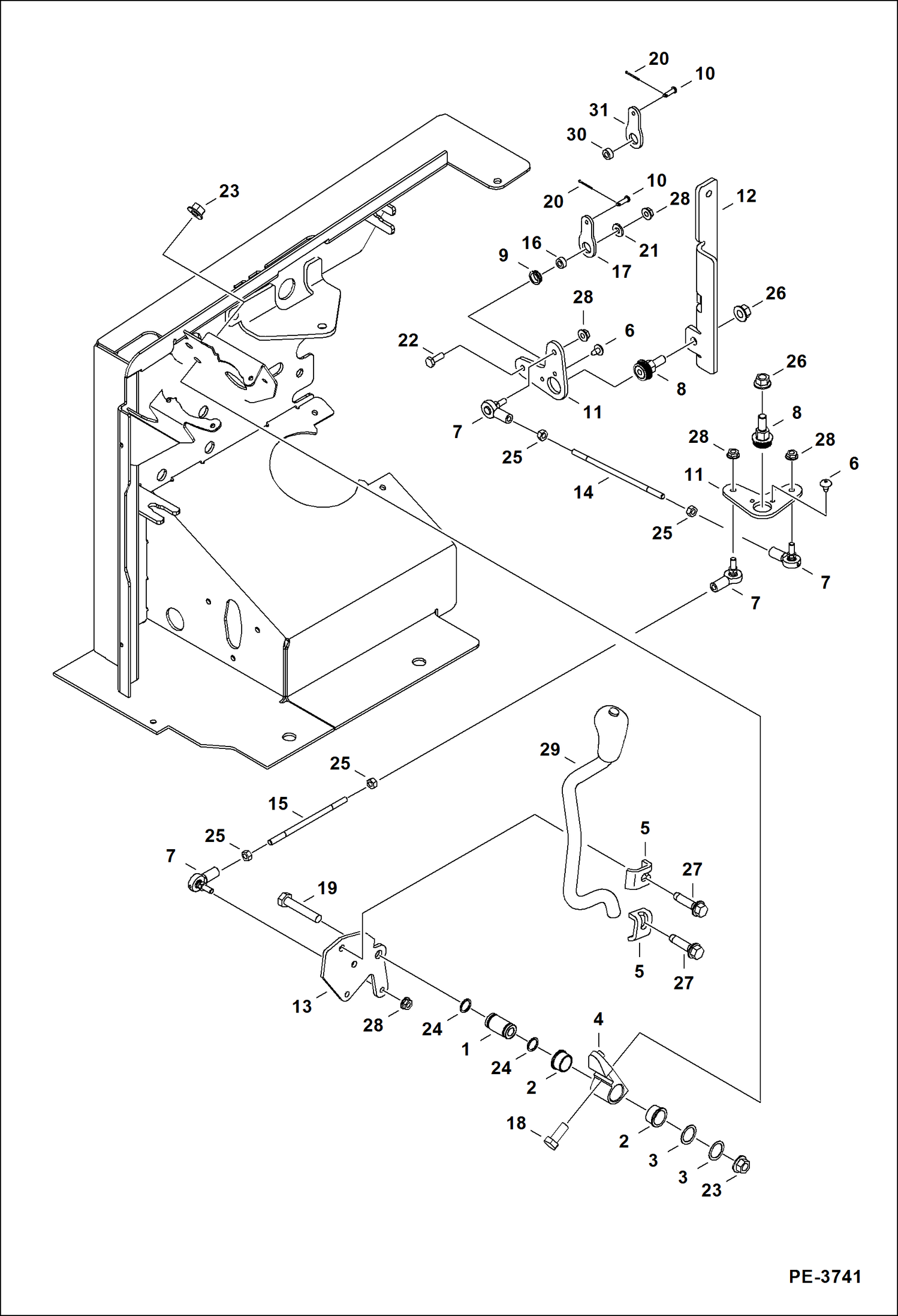 Схема запчастей Bobcat 430 - BLADE CONTROL (S/N 562914480 & Above) CONTROLS