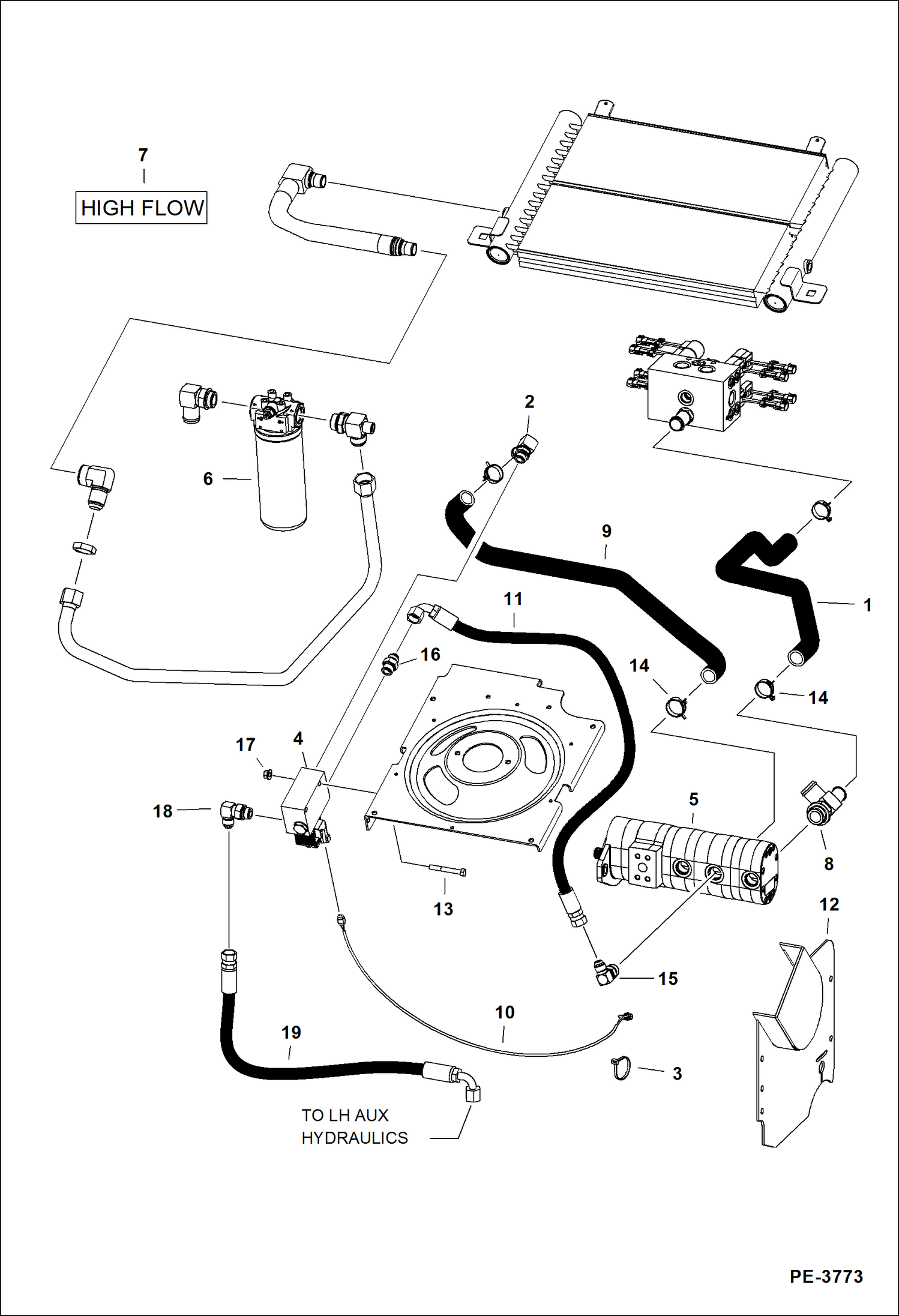 Схема запчастей Bobcat A-Series - HIGH FLOW HYDRAULICS (S/N A5GW20095 & Above) (S/N A5GY20062 & Above) HIGH FLOW HYDRAULICS