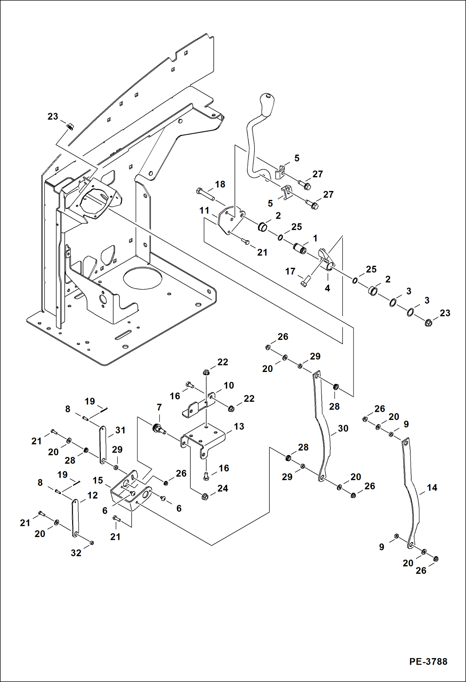 Схема запчастей Bobcat 335 - CONTROLS (Blade) CONTROLS