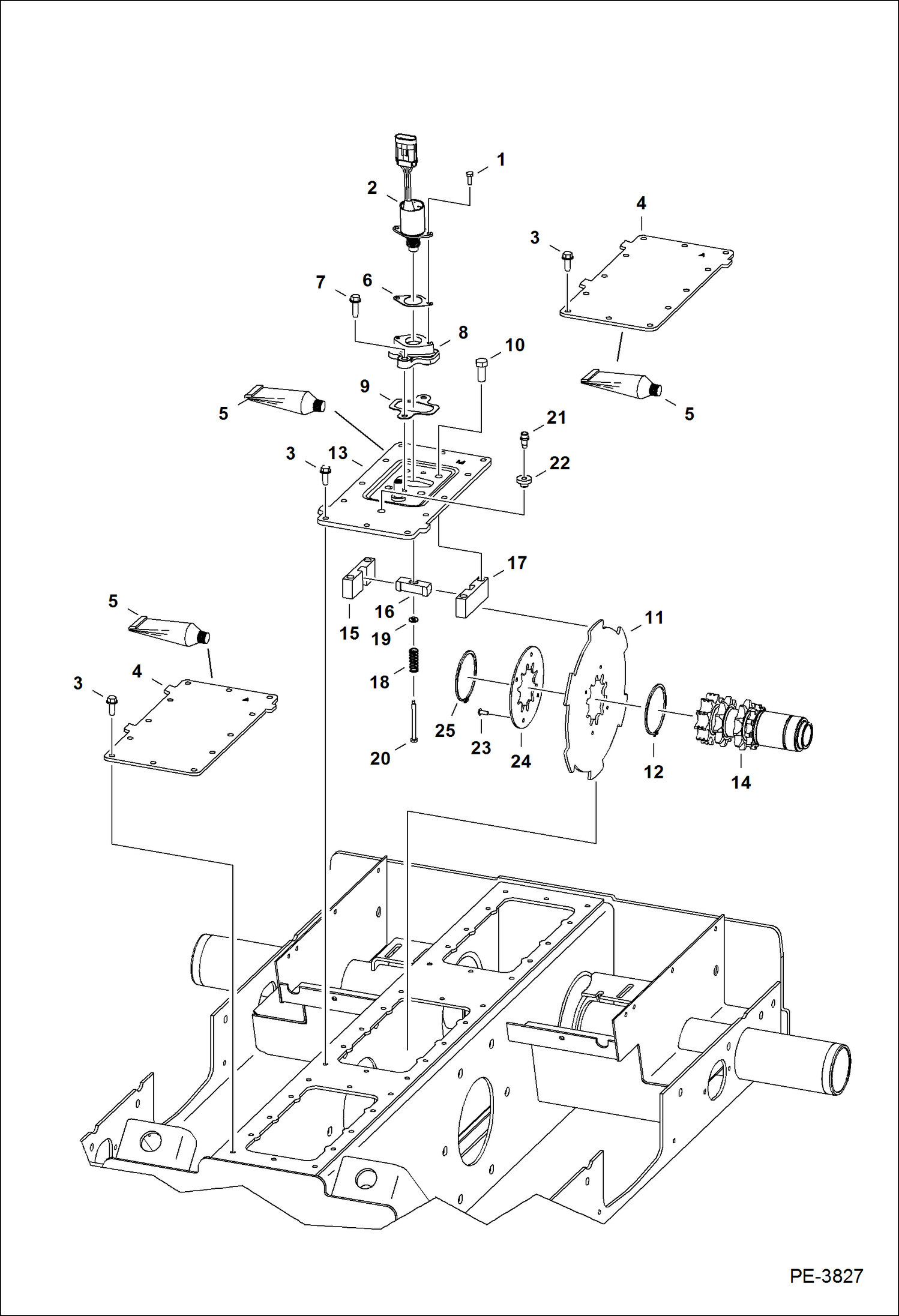 Схема запчастей Bobcat S-Series - DISC BRAKE (2-Speed Motor) DRIVE TRAIN
