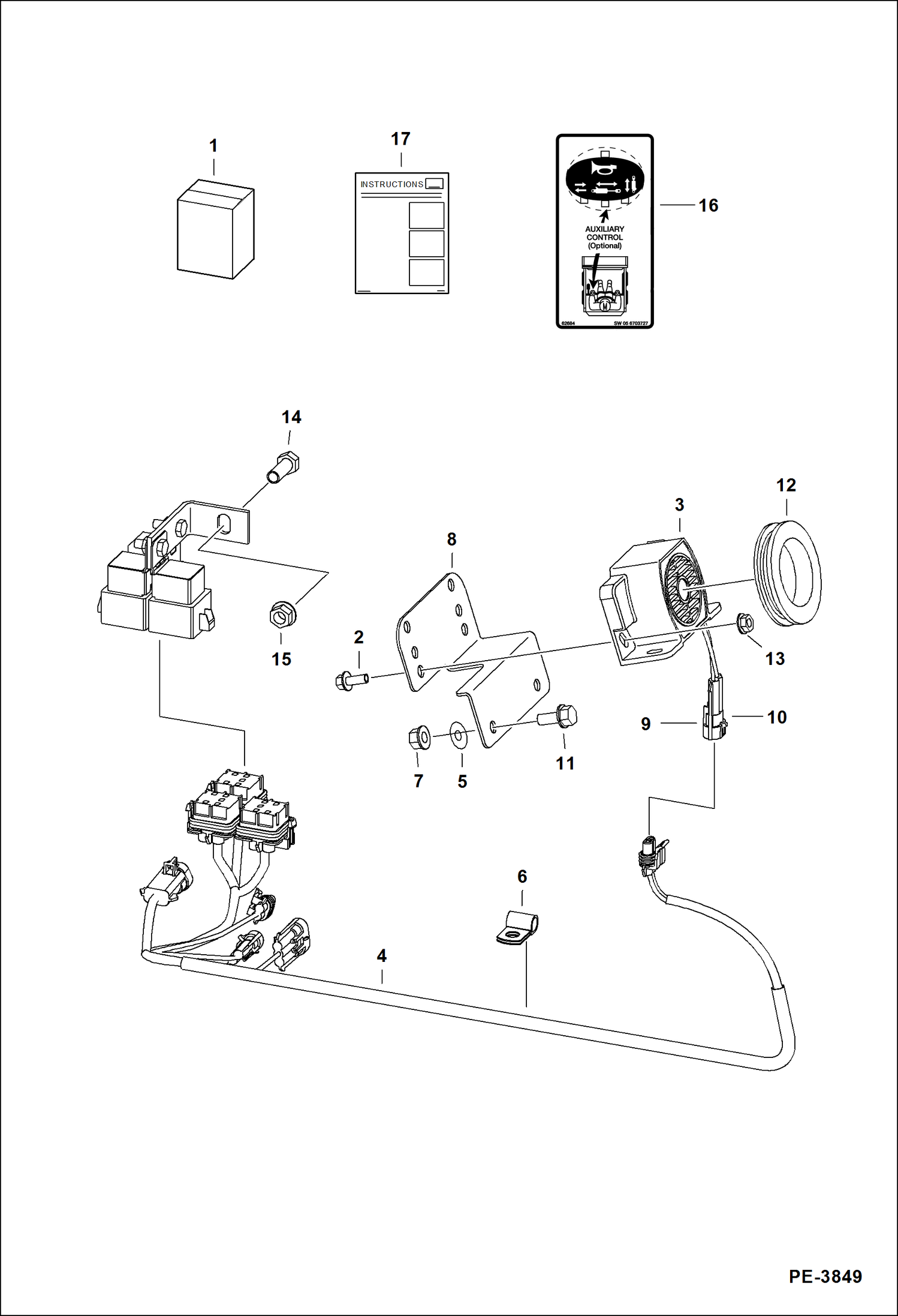 Схема запчастей Bobcat S-Series - HORN KIT (Selectable Joystick Controls) ACCESSORIES & OPTIONS