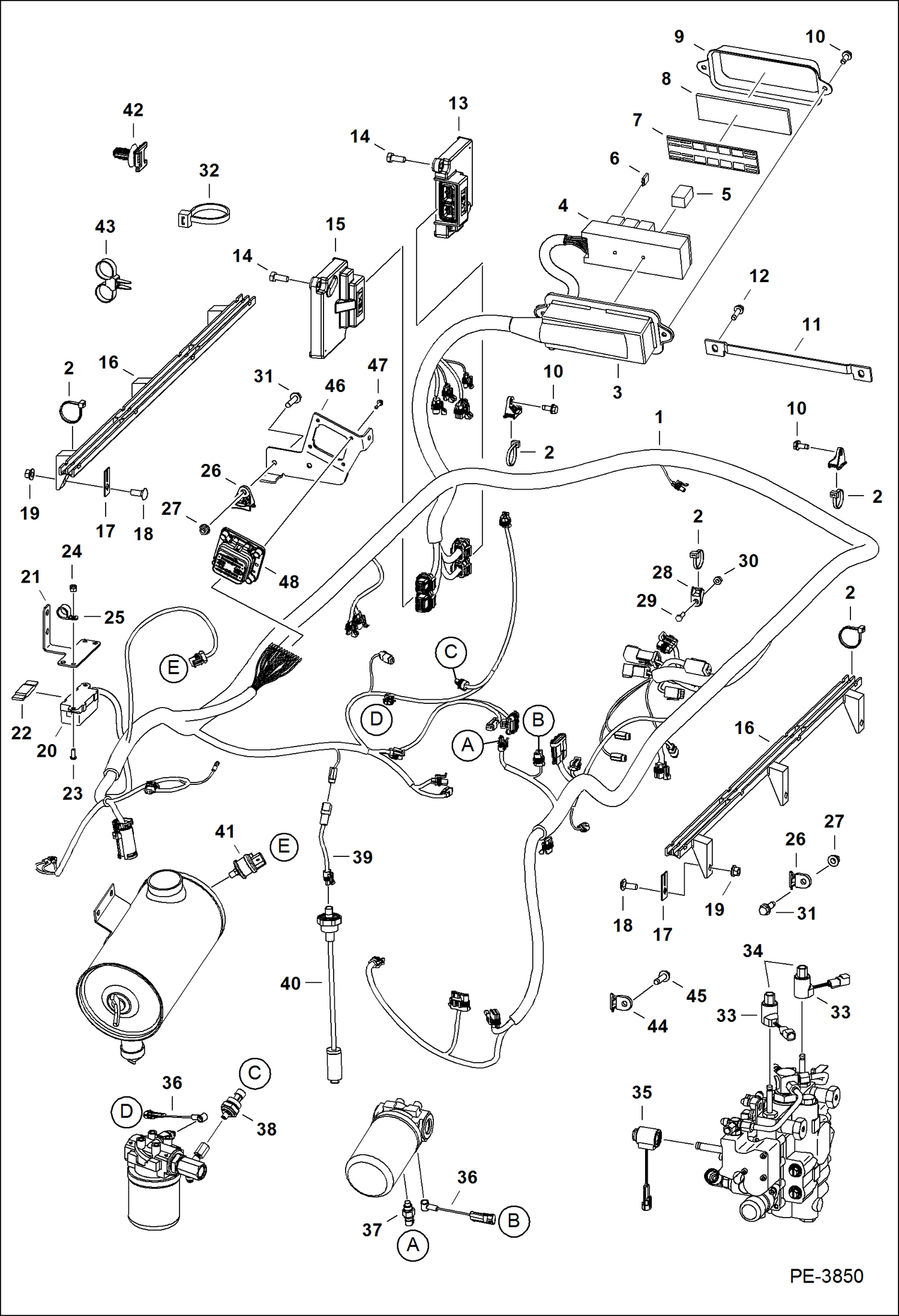 Схема запчастей Bobcat S-Series - ENGINE ELECTRICAL CIRCUITRY ELECTRICAL SYSTEM