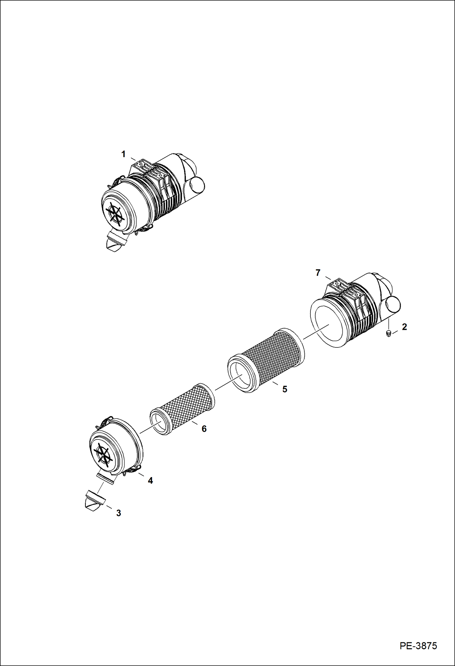 Схема запчастей Bobcat E26 - AIR CLEANER POWER UNIT
