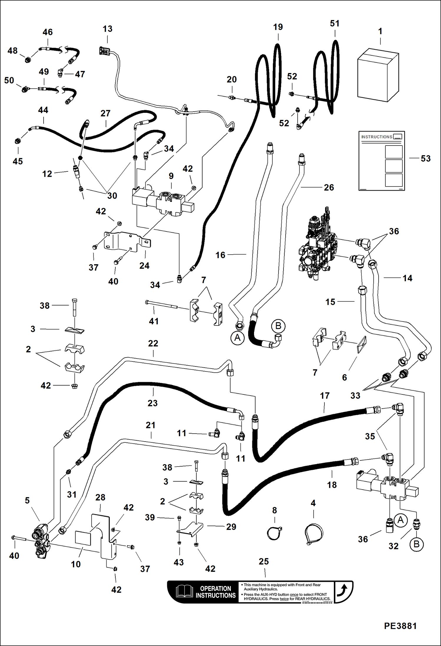 Схема запчастей Bobcat 5600 - REAR AUXILIARY KIT ACCESSORIES & OPTIONS