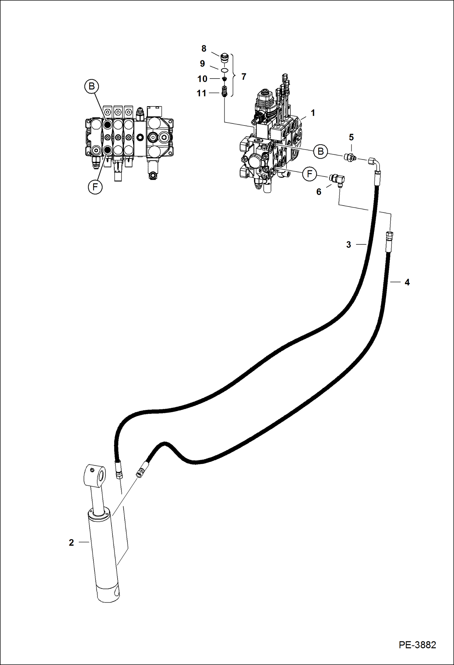 Схема запчастей Bobcat 5610 - HYDRAULIC CIRCUITRY (3 PT Lift) HYDRAULIC SYSTEM