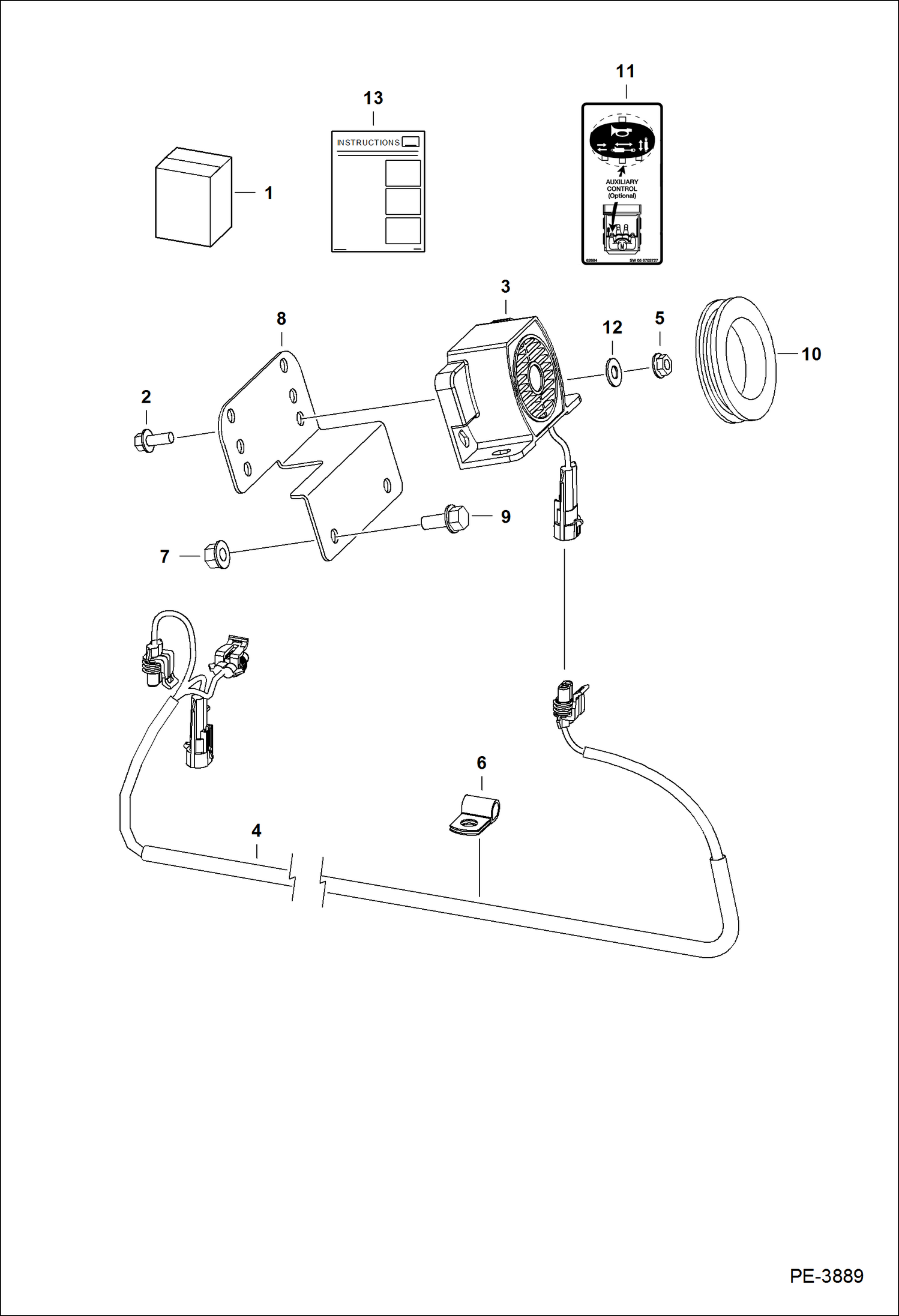 Схема запчастей Bobcat 700s - HORN KIT ACCESSORIES & OPTIONS