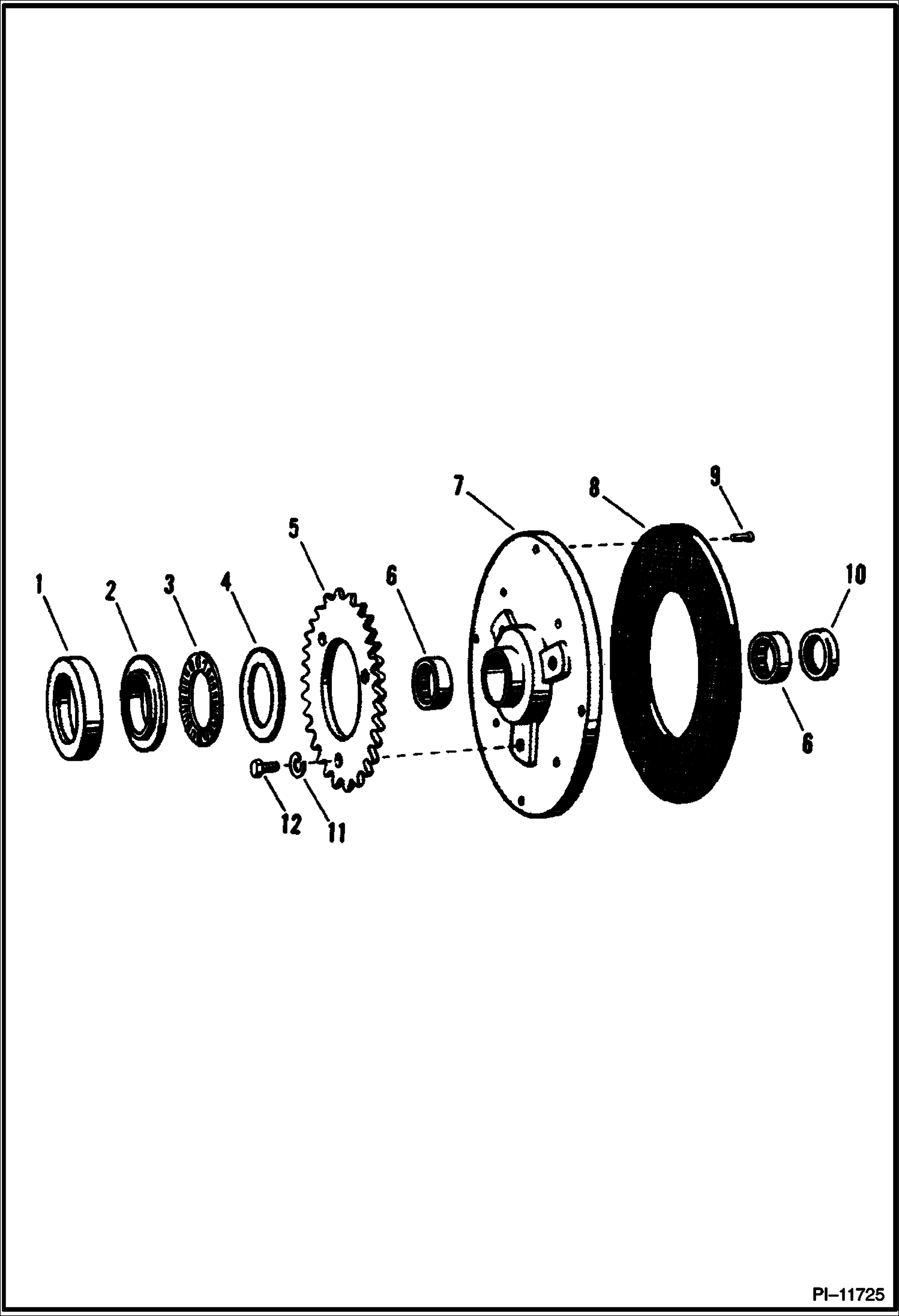 Схема запчастей Bobcat 200s - CLUTCH PLATE Outside Illustrated DRIVE TRAIN