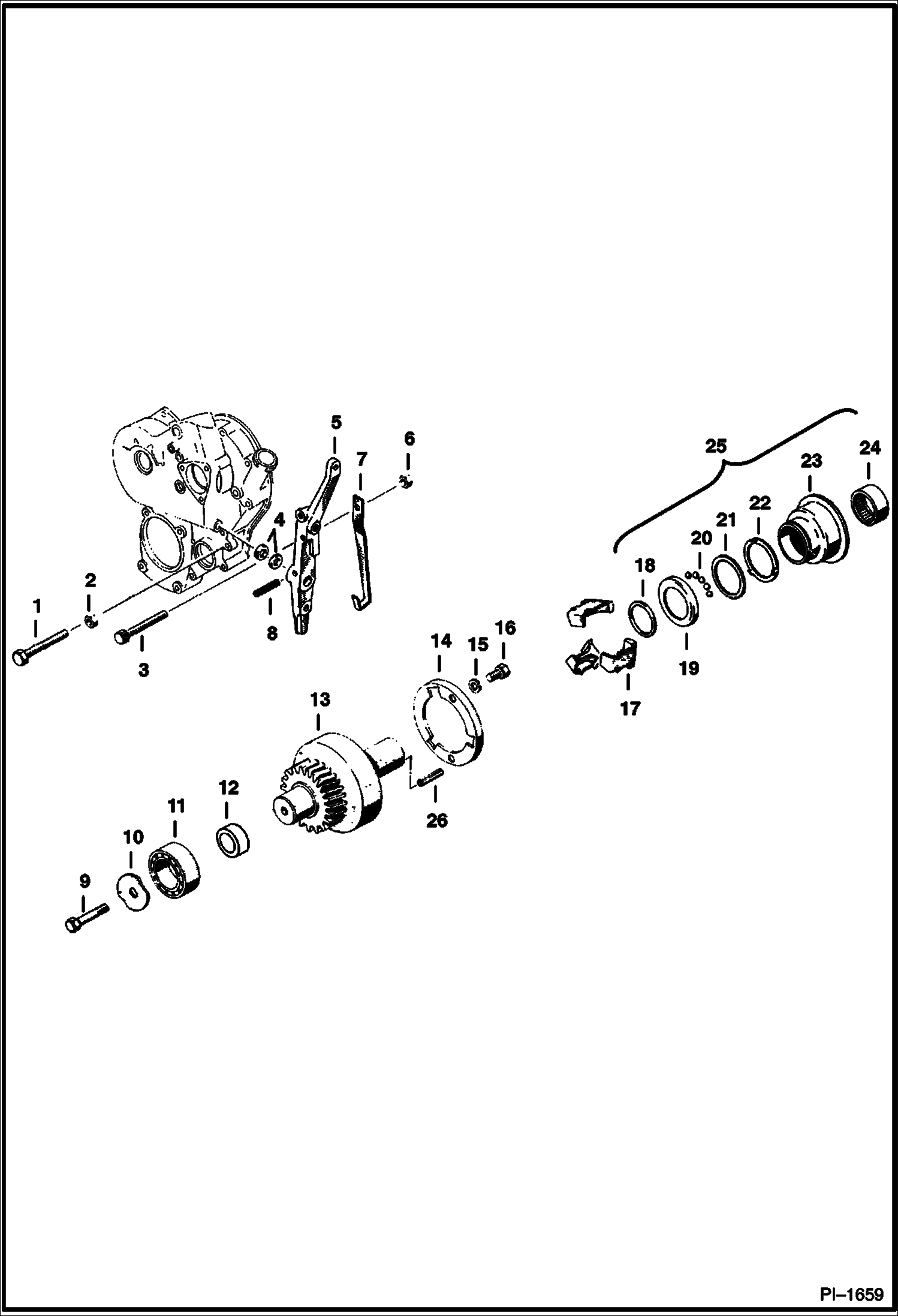 Схема запчастей Bobcat 700s - THROTTLE ARM & GOVERNOR POWER UNIT