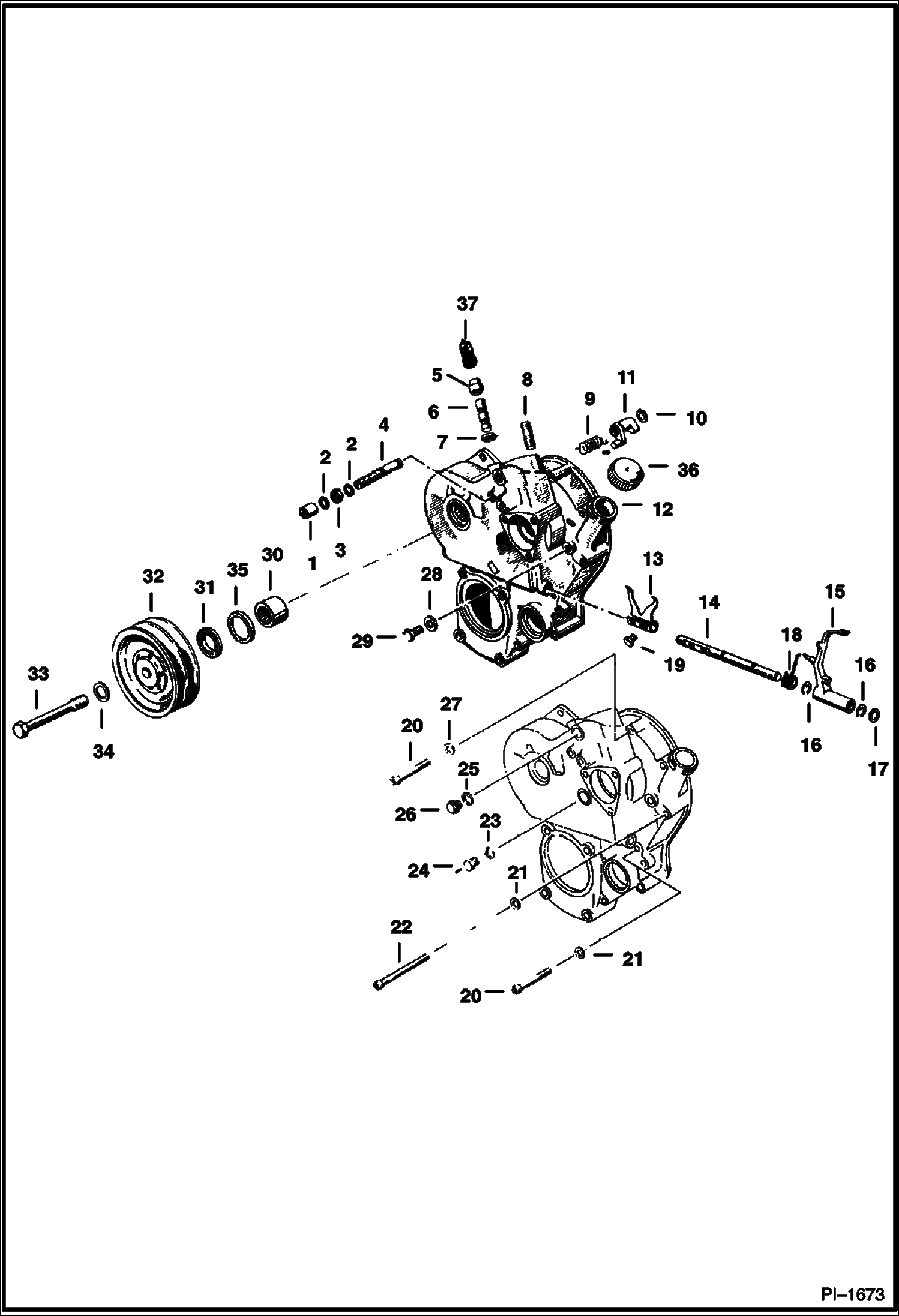 Схема запчастей Bobcat 700s - FRONT COVER POWER UNIT