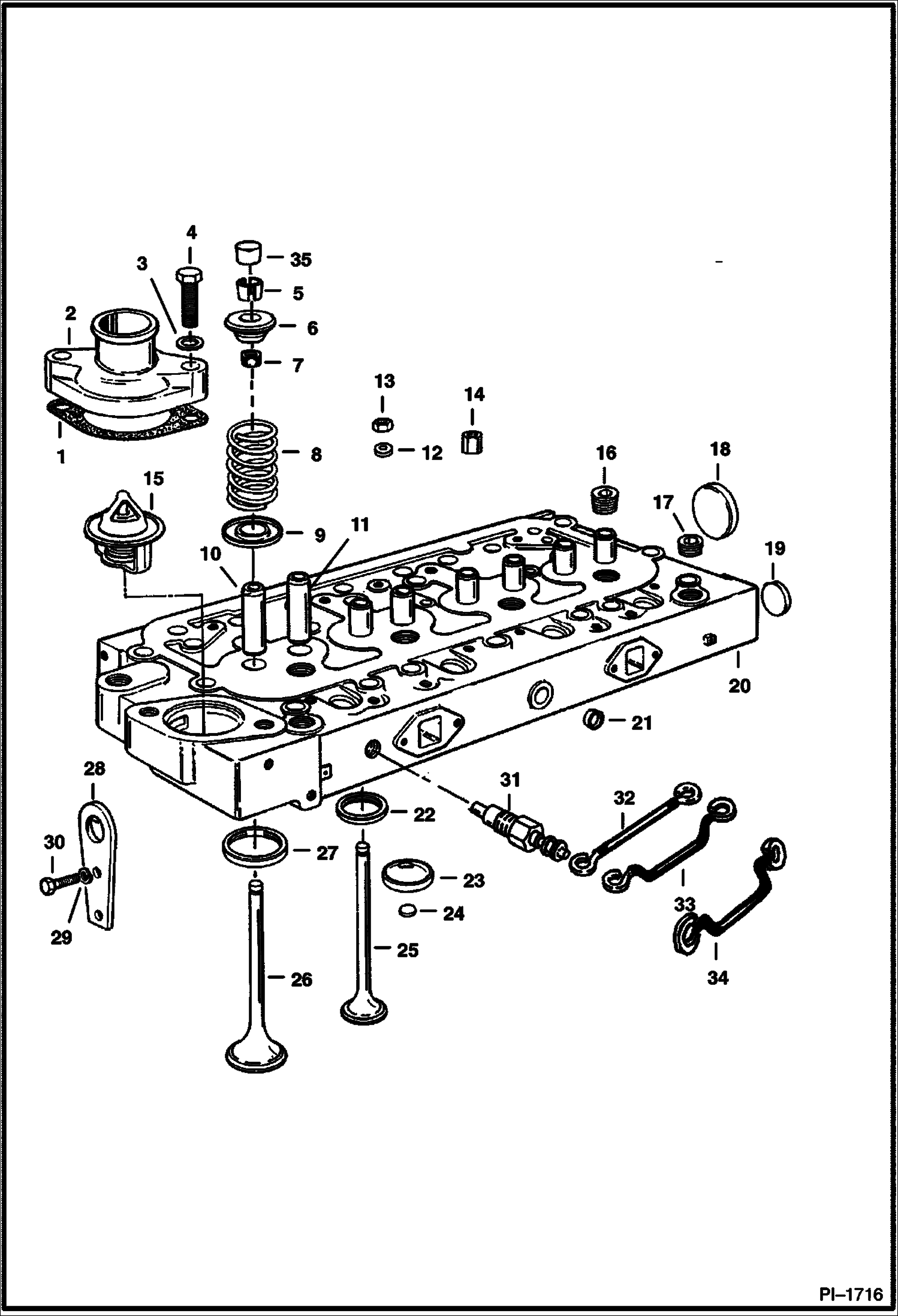 Схема запчастей Bobcat 800s - CYLINDER HEAD POWER UNIT