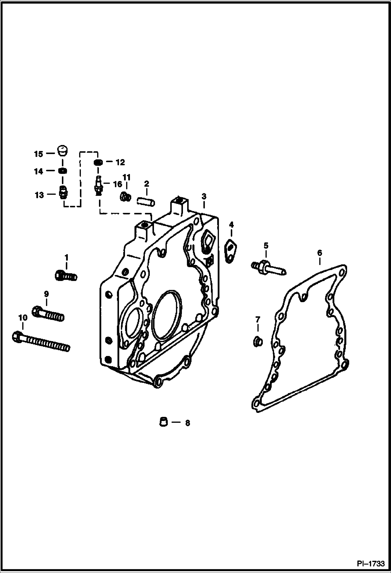 Схема запчастей Bobcat 900s - FLYWHEEL HOUSING POWER UNIT