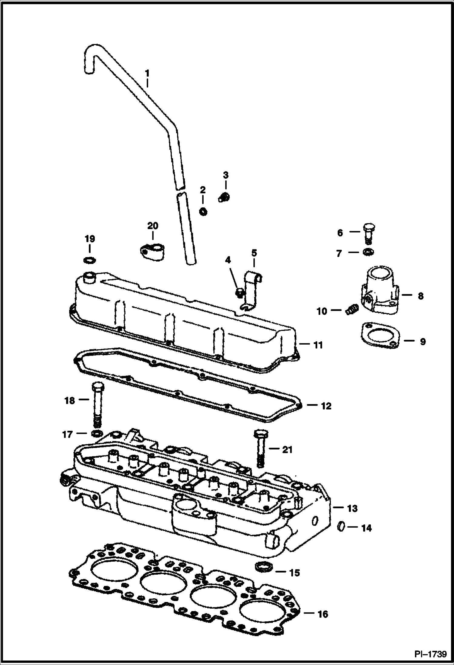Схема запчастей Bobcat 900s - CYLINDER HEAD & ROCKER ARM COVER POWER UNIT