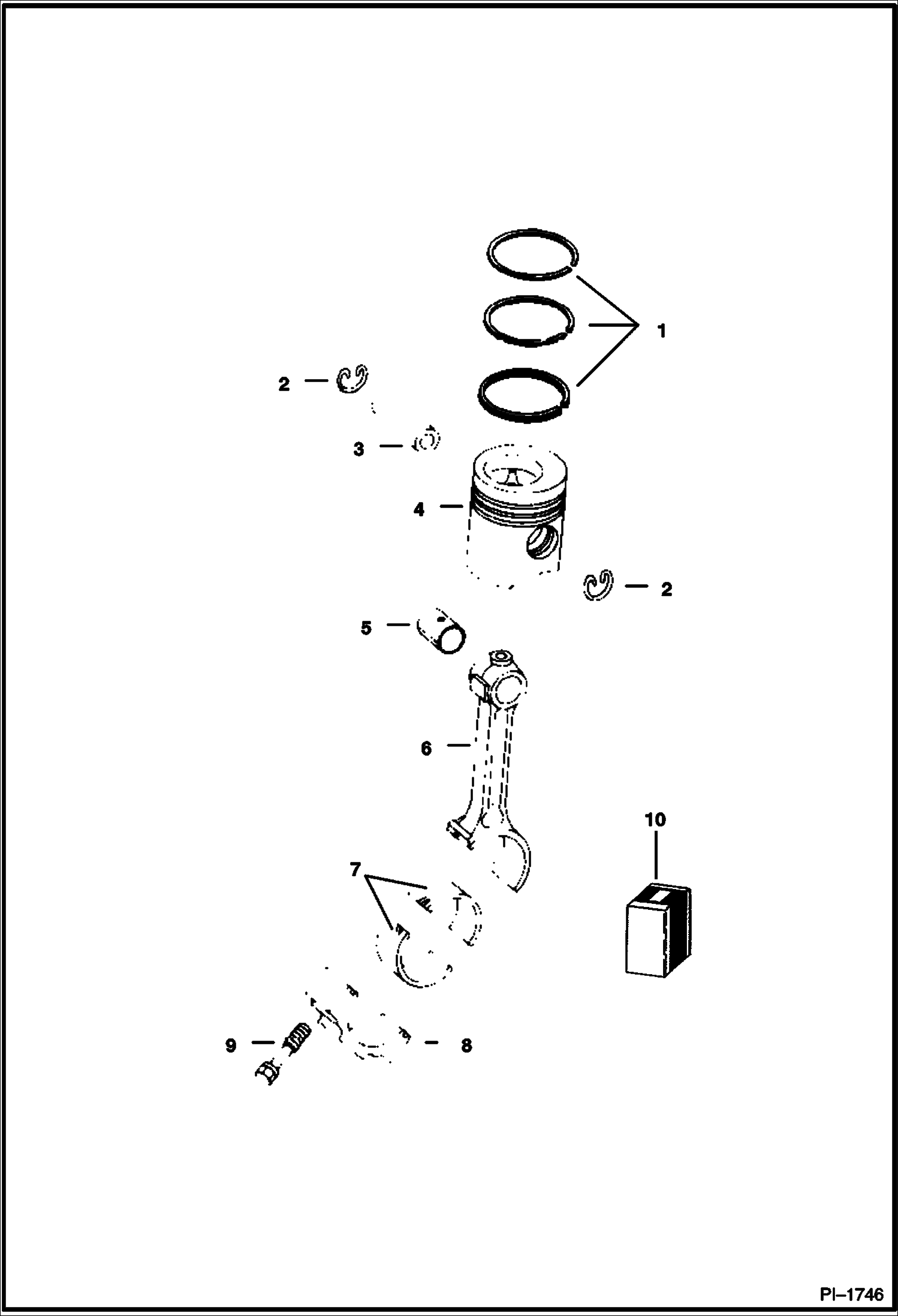 Схема запчастей Bobcat 900s - PISTON, RINGS & CONNECTING RODS POWER UNIT