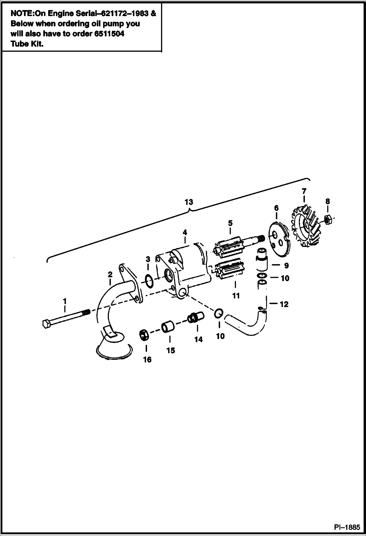 Схема запчастей Bobcat 900s - ENGINE 0IL PUMP POWER UNIT