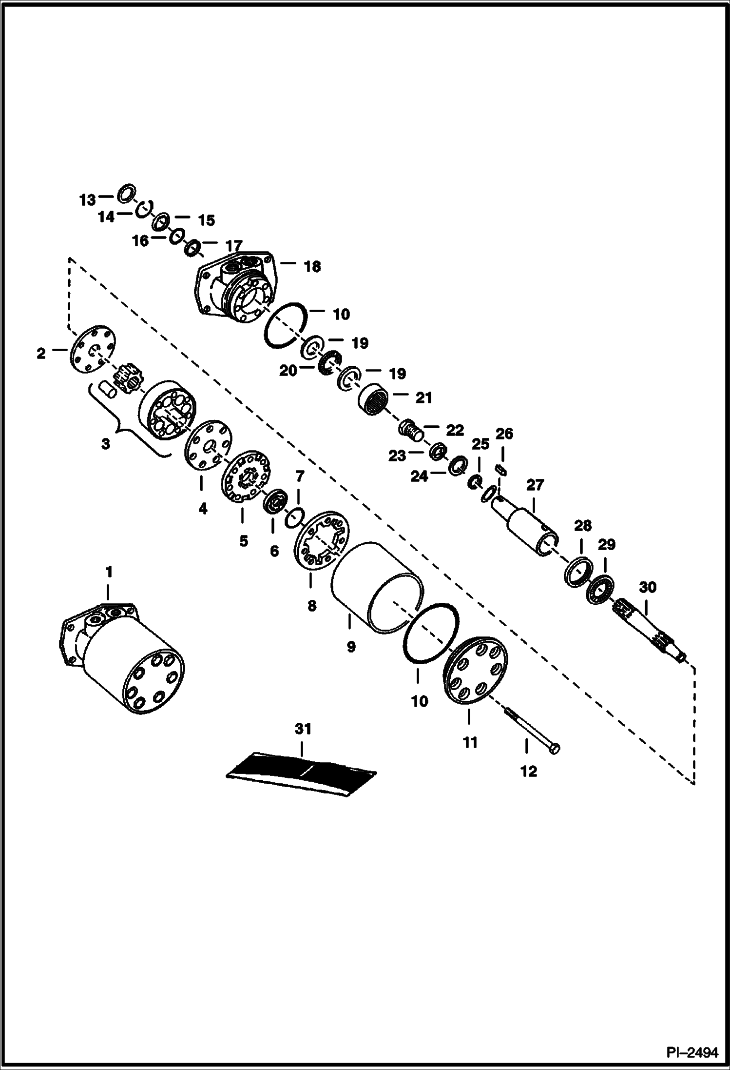 Схема запчастей Bobcat AUGERS - AUGER (Hydraulic Motor) (Lowe) (MAB-16-010-A1) Loader