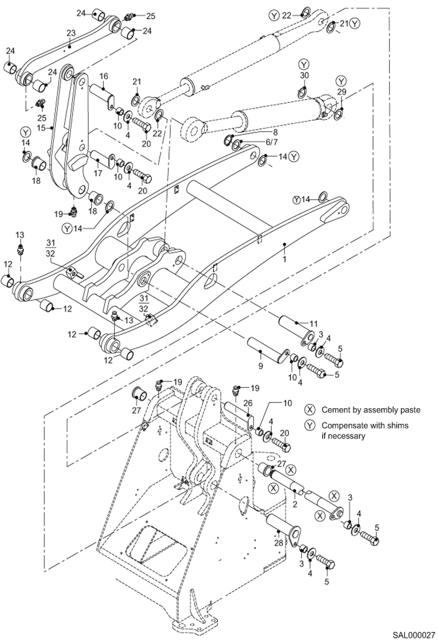 Схема запчастей Bobcat AL440 - LOADING EQUIPMENT MAIN FRAME