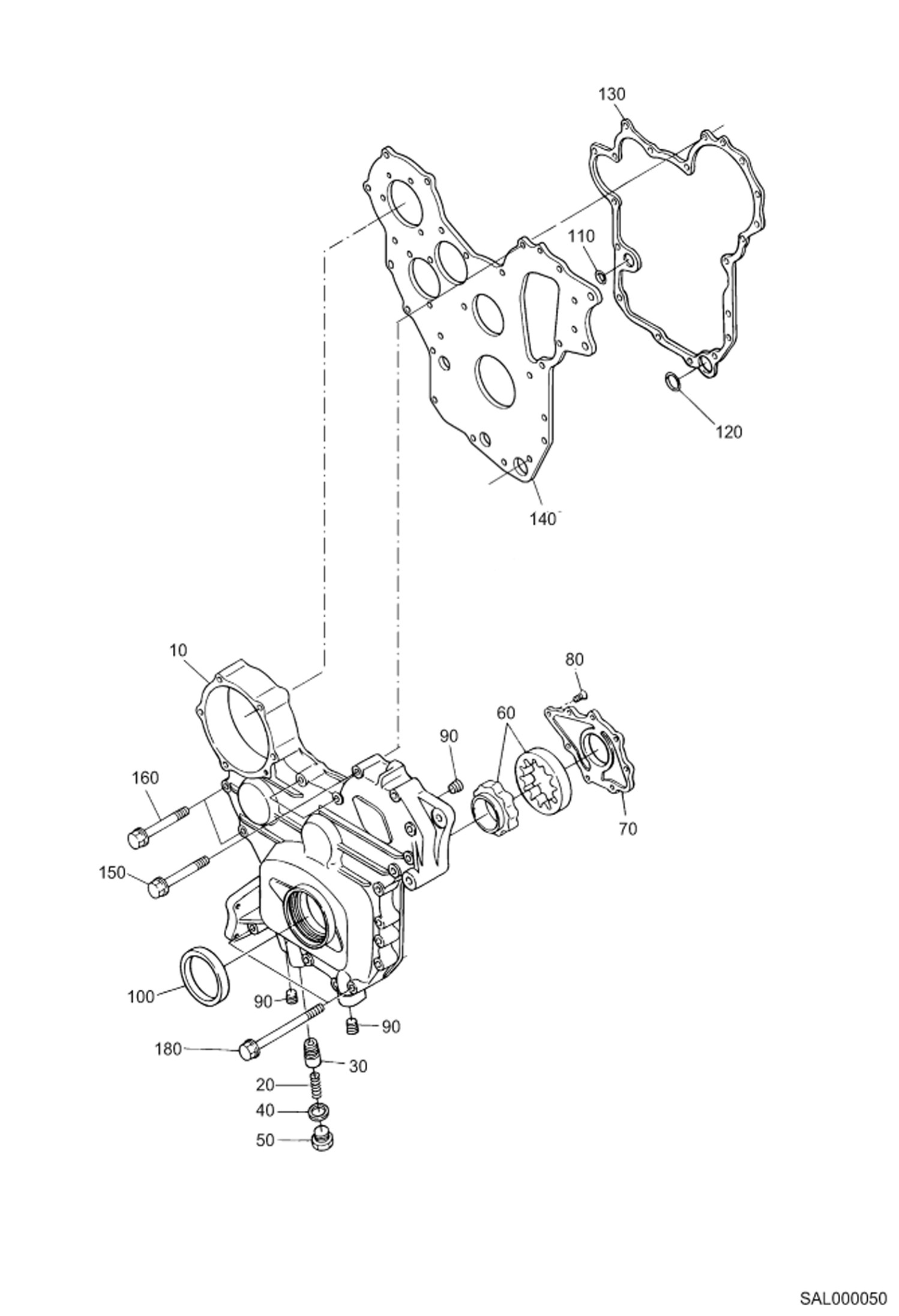 Схема запчастей Bobcat AL440 - GEAR CASE POWER UNIT