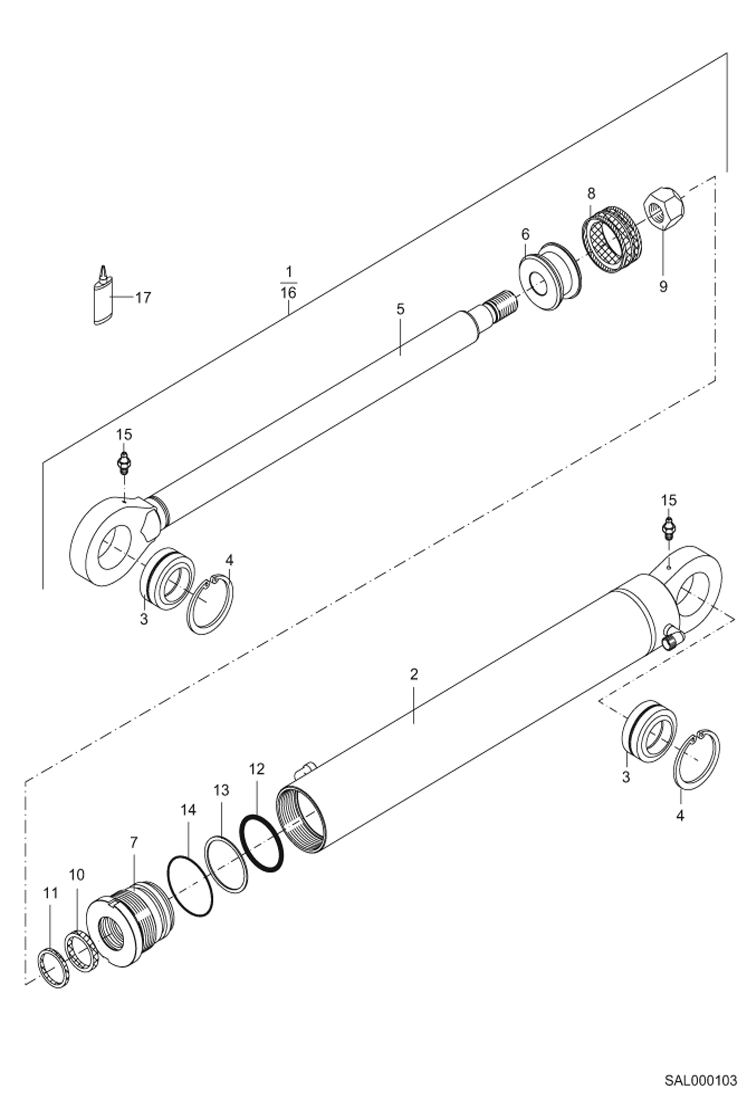 Схема запчастей Bobcat AL440 - LIFTING FRAME CYLINDER HYDRAULIC INSTALLATION