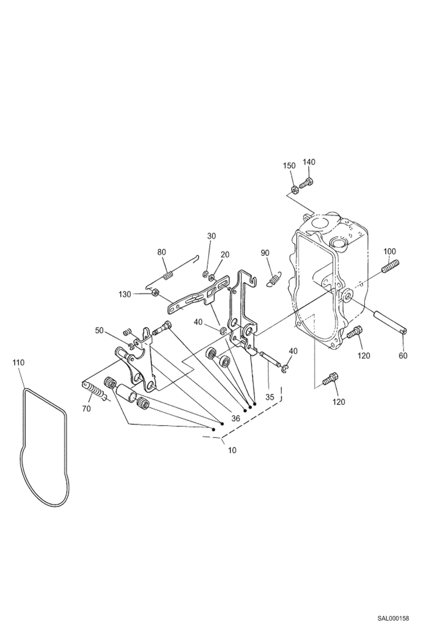Схема запчастей Bobcat AL350 - FORK LEVER (GOVERNOR) POWER UNIT