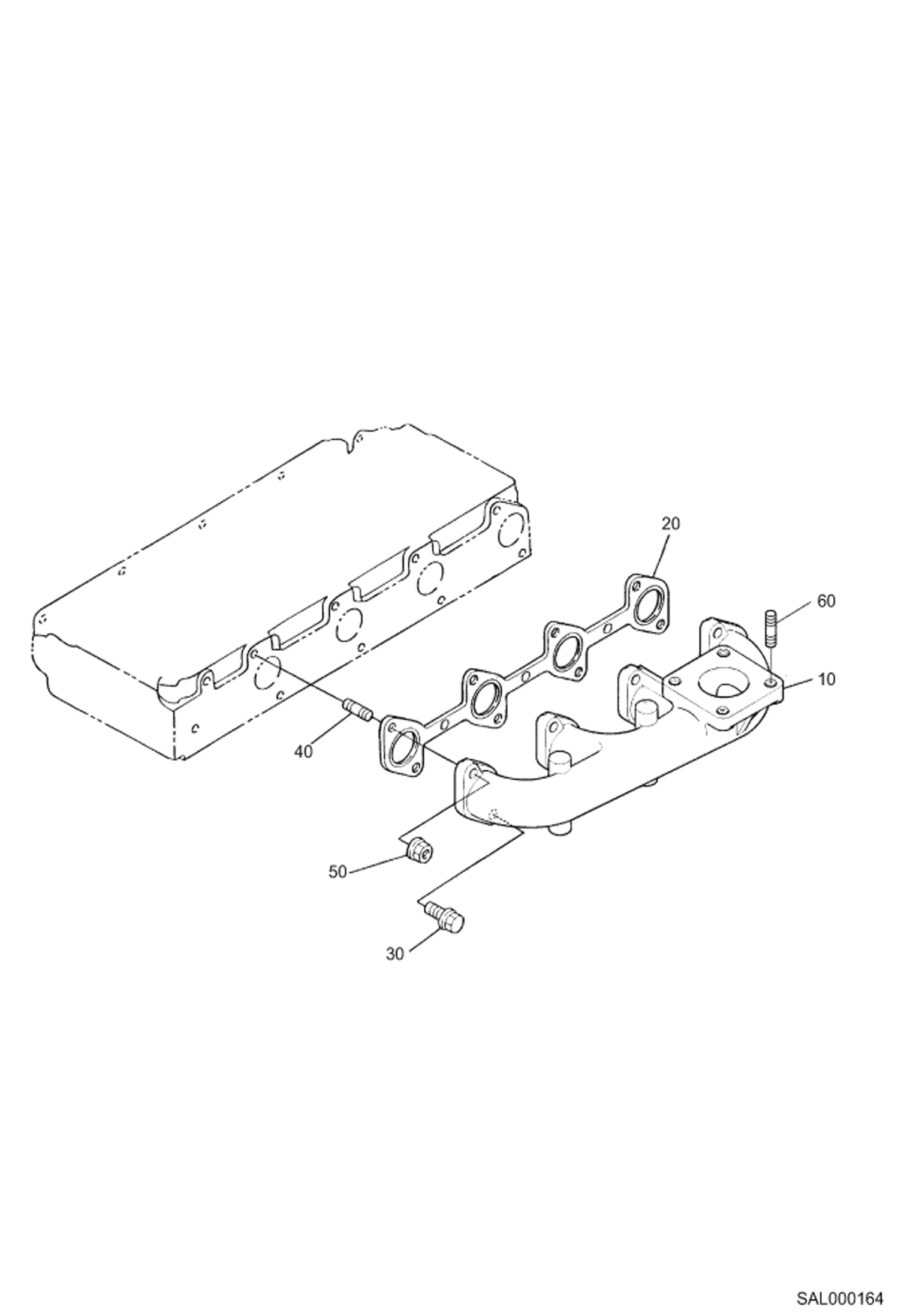 Схема запчастей Bobcat AL350 - EXHAUST MANIFOLD POWER UNIT