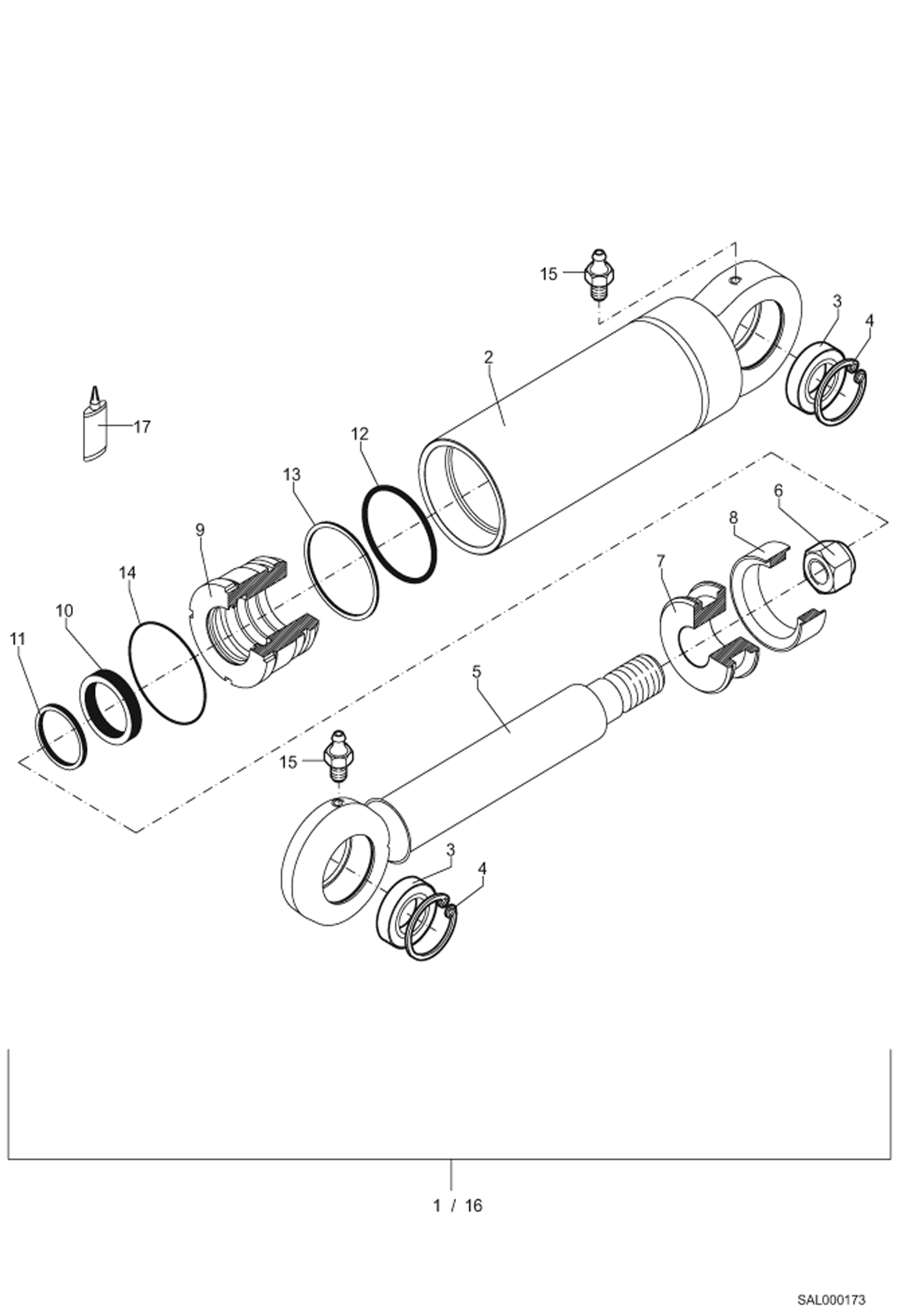Схема запчастей Bobcat AL275 - LIFTING FRAME CYLINDER HYDRAULIC INSTALLATION