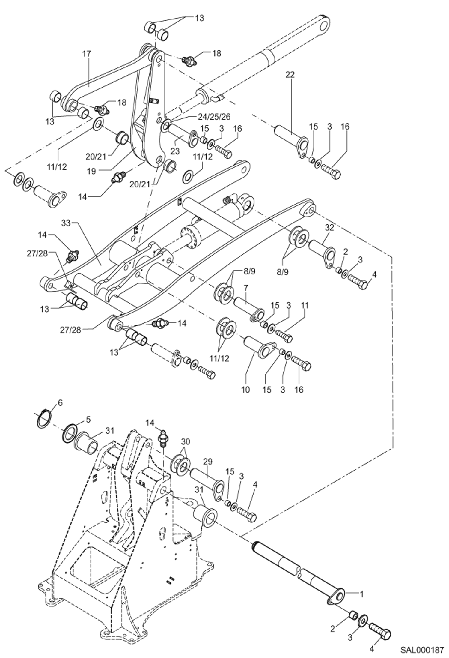 Схема запчастей Bobcat AL275 - LOADING EQUIPMENT MAIN FRAME