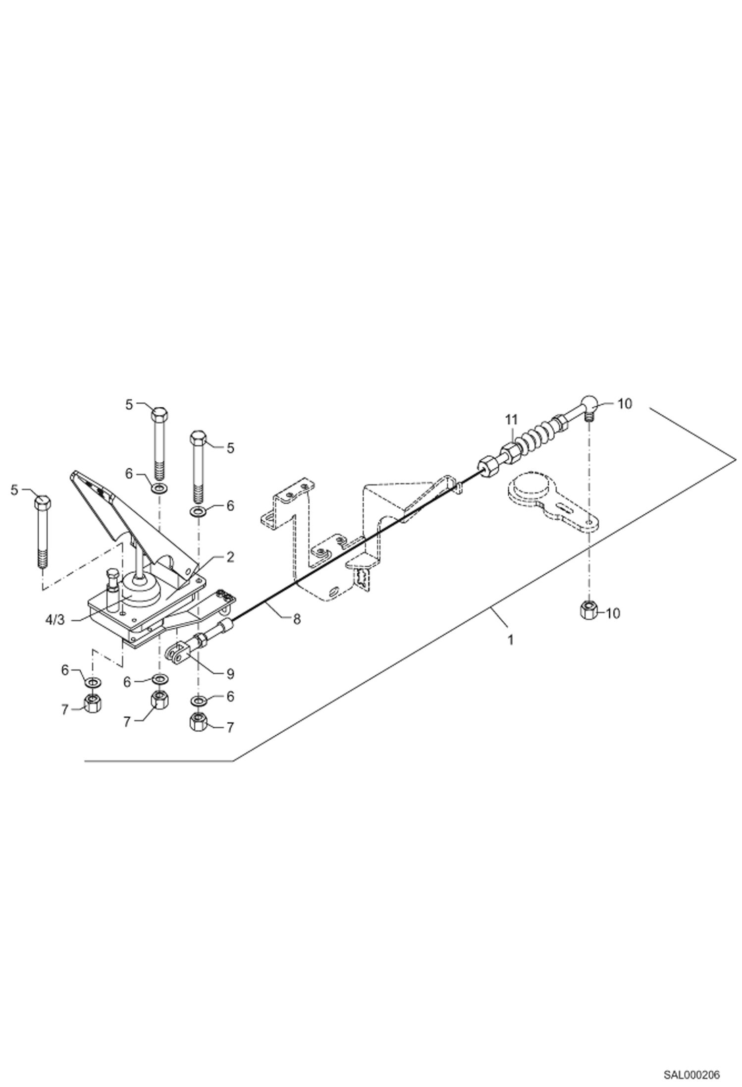 Схема запчастей Bobcat AL275 - PEDAL ACCELERATOR POWER UNIT