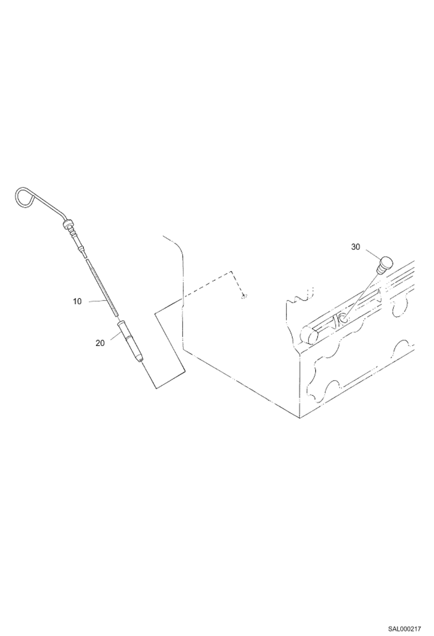 Схема запчастей Bobcat AL275 - DIPSTICK AND GUIDE POWER UNIT