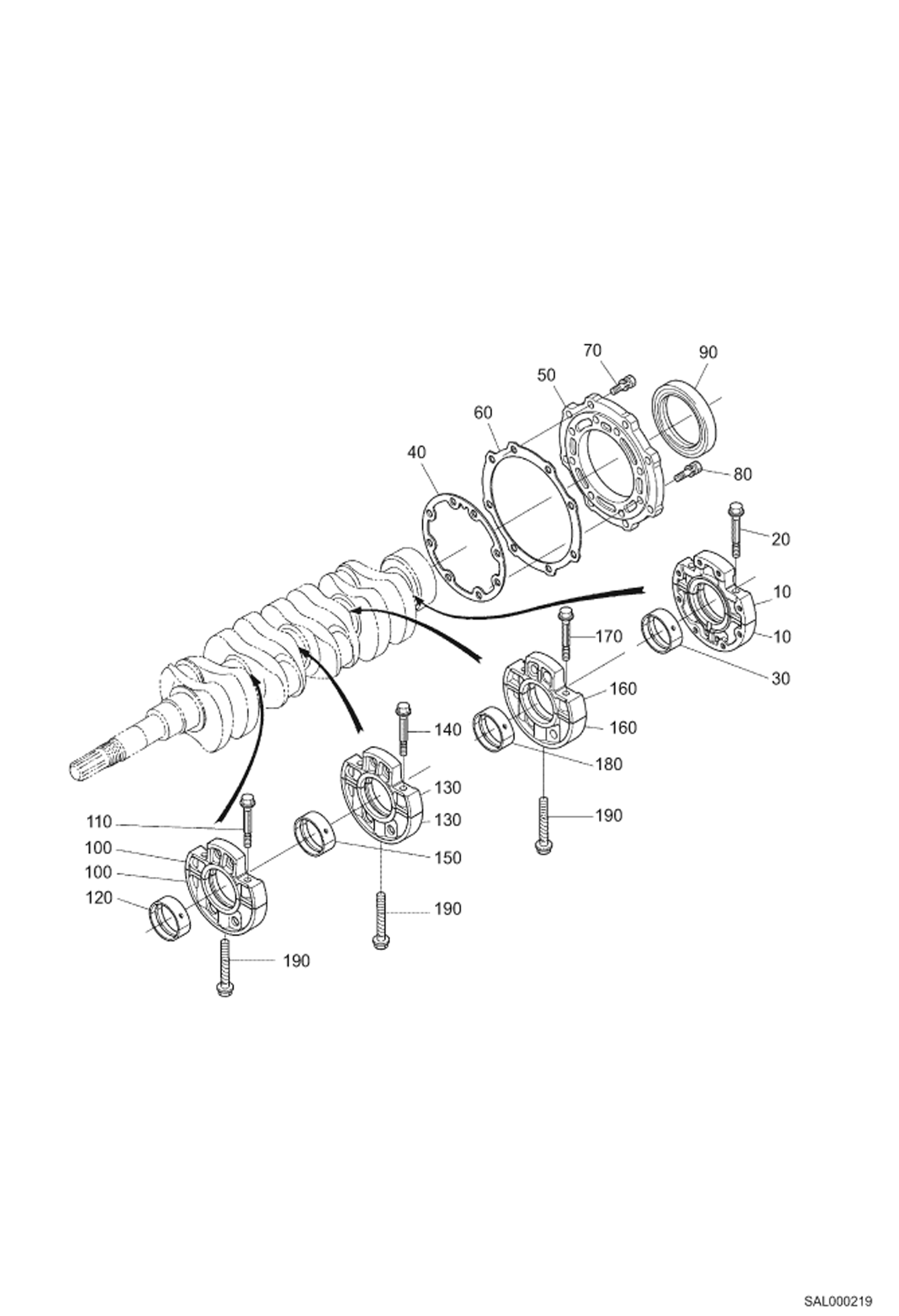 Схема запчастей Bobcat AL275 - MAIN BEARING CASE POWER UNIT
