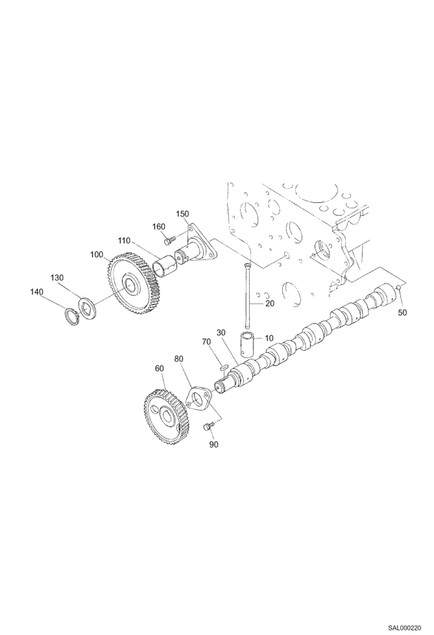 Схема запчастей Bobcat AL275 - CAMSHAFT AND IDLE GEAR SHAFT POWER UNIT