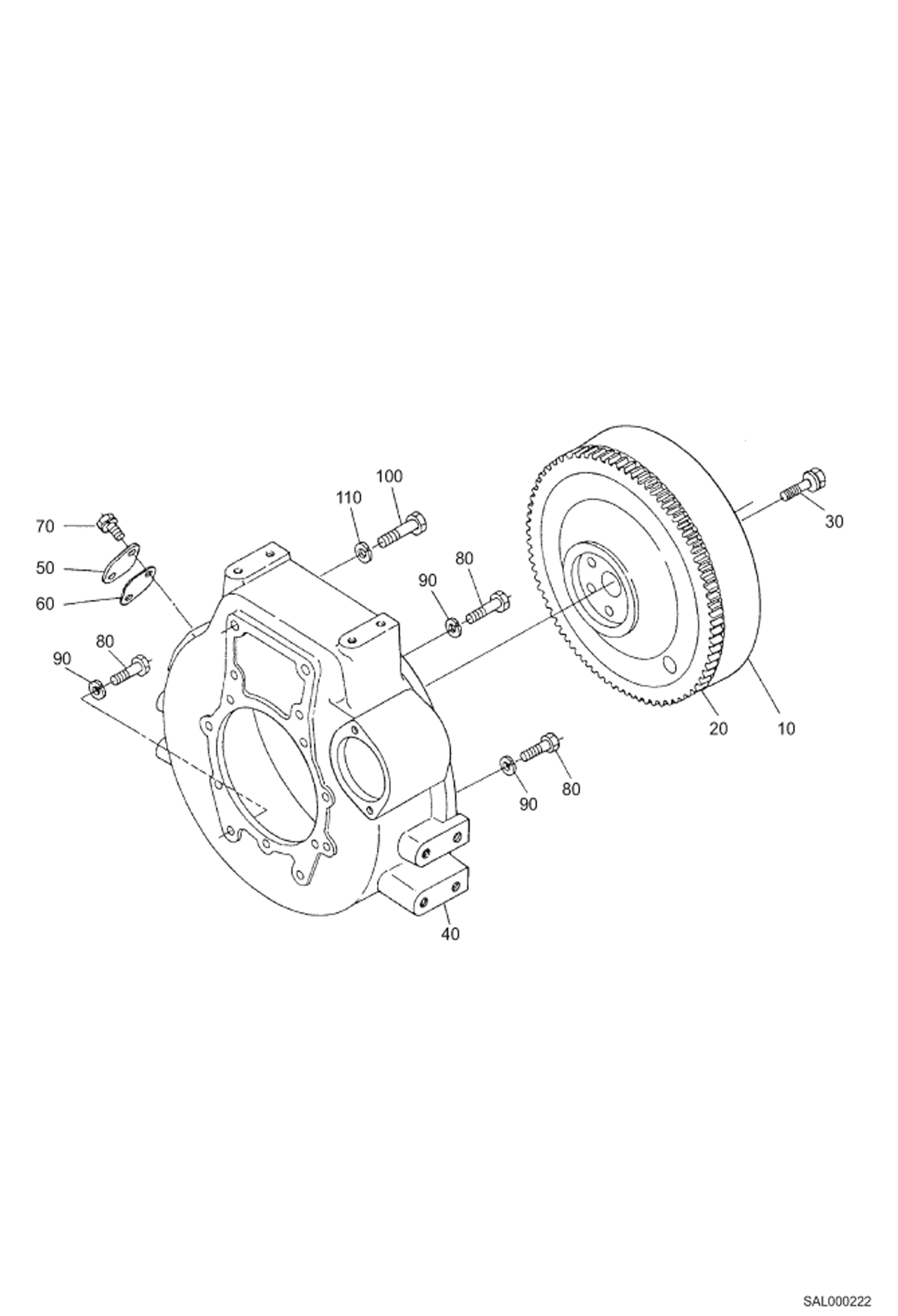 Схема запчастей Bobcat AL275 - FLYWHEEL POWER UNIT