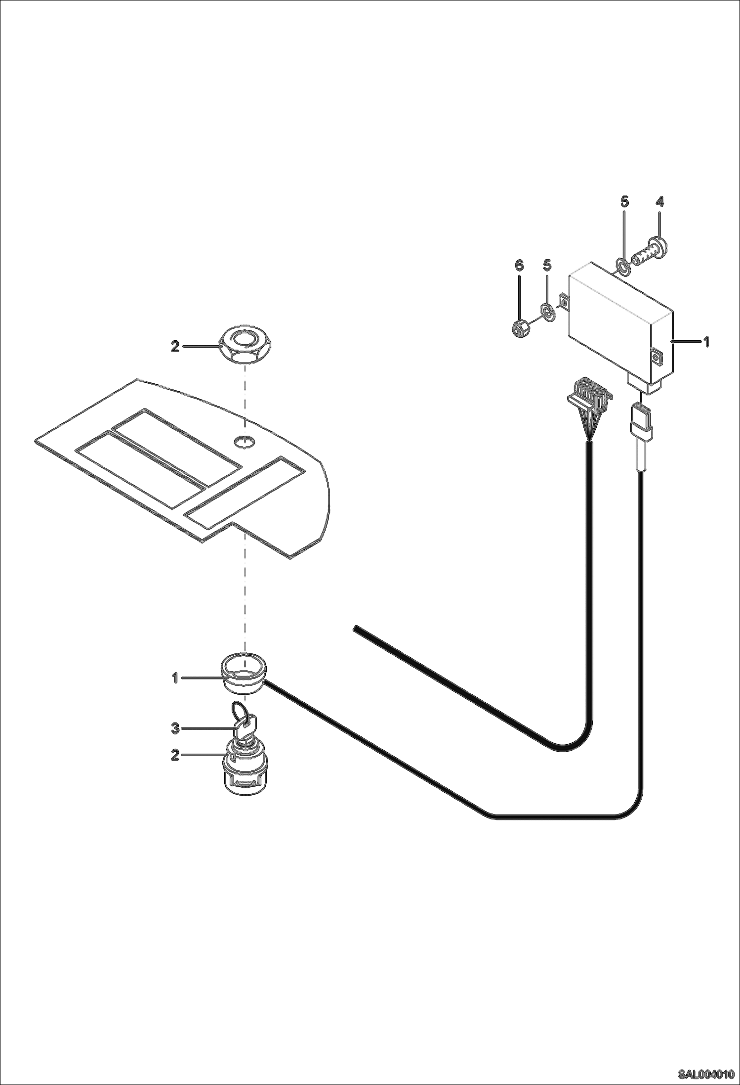 Схема запчастей Bobcat AL440 - IMMOBILIZER ELECTRIC INSTALLATION