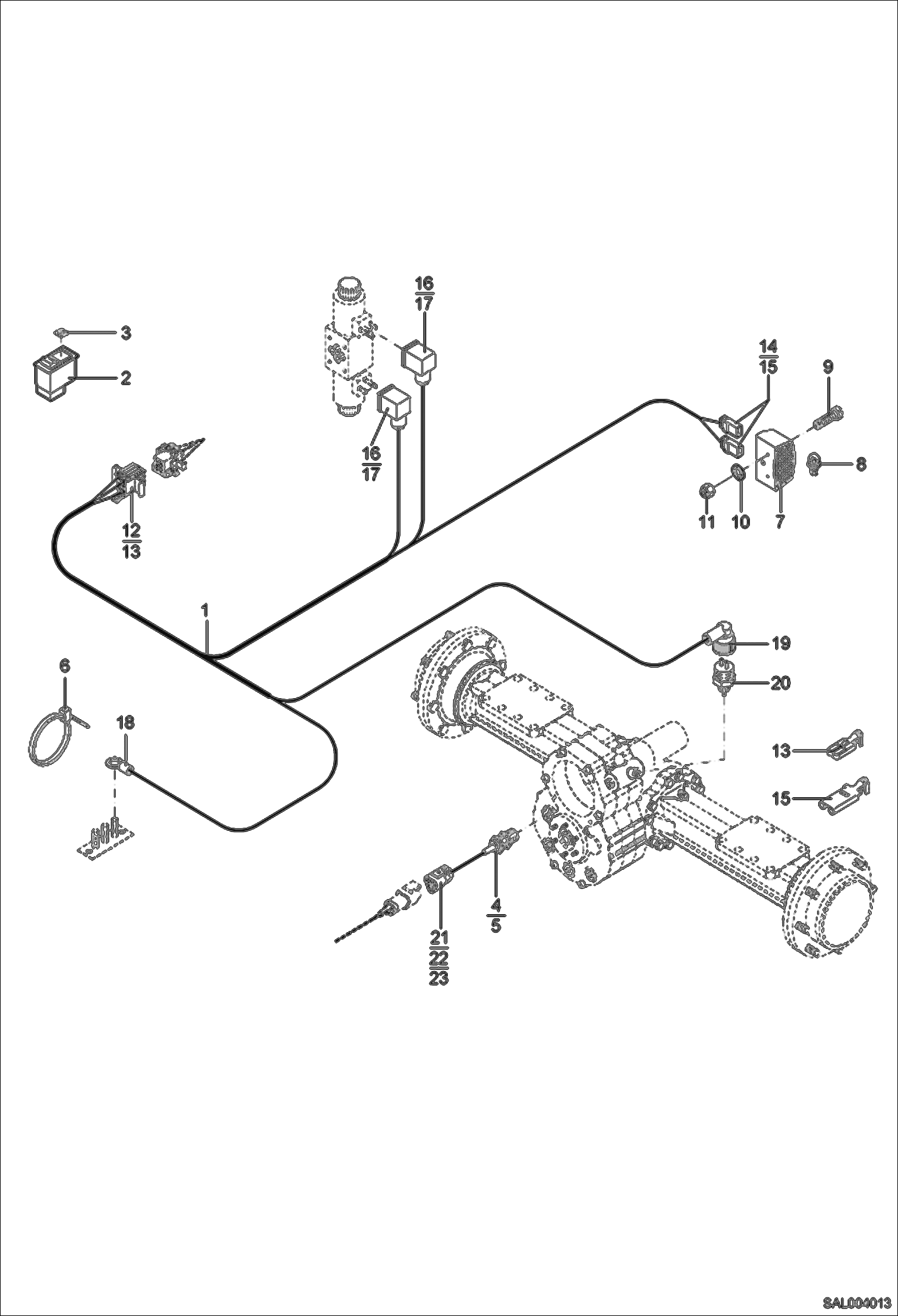 Схема запчастей Bobcat AL275 - 2-STAGE GEARBOX ELECTRIC INSTALLATION
