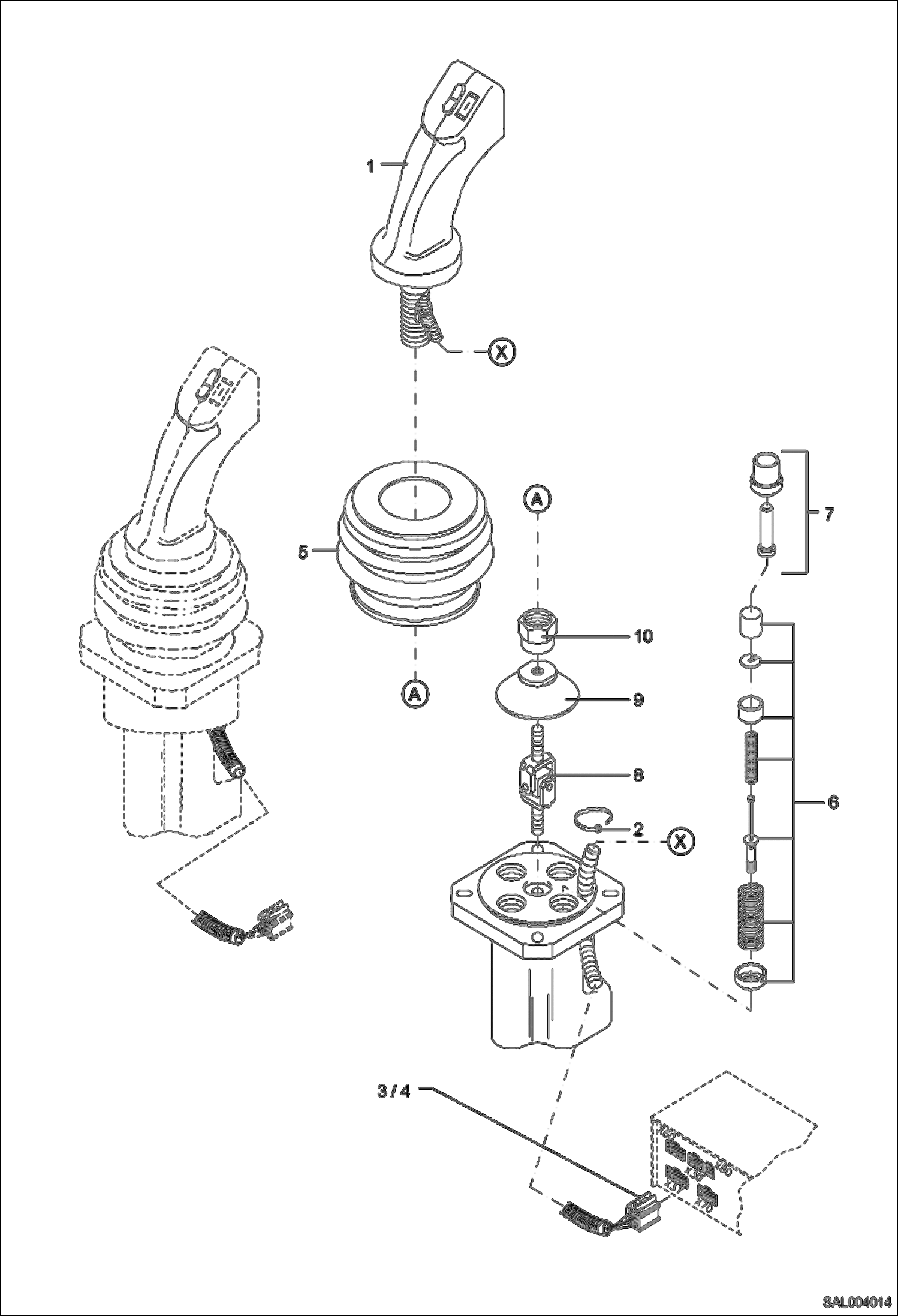 Схема запчастей Bobcat AL440 - REMOTE CONTROL VALVE ELECTRIC INSTALLATION
