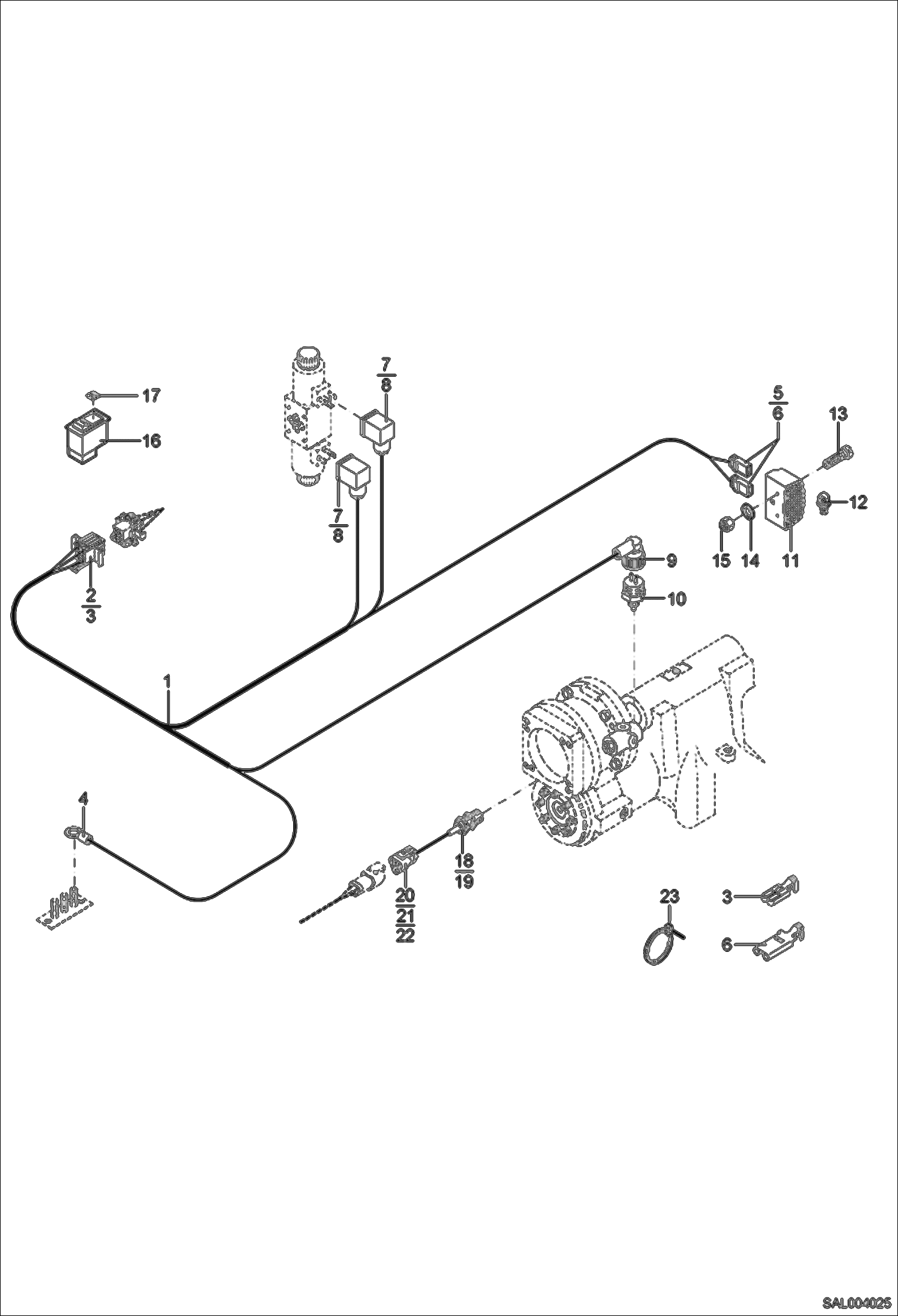 Схема запчастей Bobcat AL440 - 2-STAGE GEARBOX ELECTRIC INSTALLATION