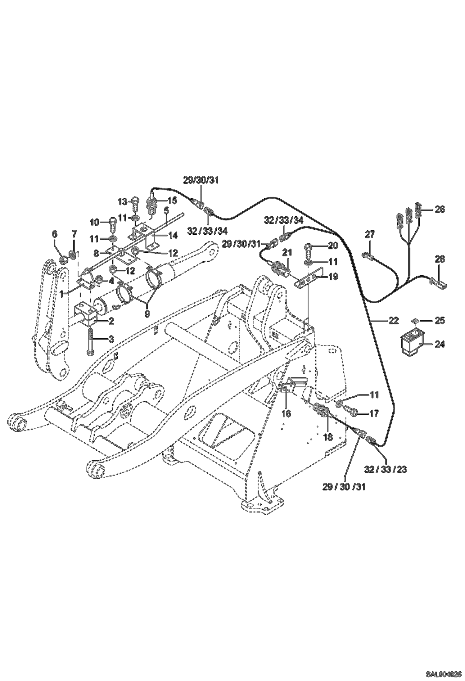 Схема запчастей Bobcat AL440 - BUCKET RETURN POSITIONER (HEIGHT LIMITATION) ELECTRIC INSTALLATION