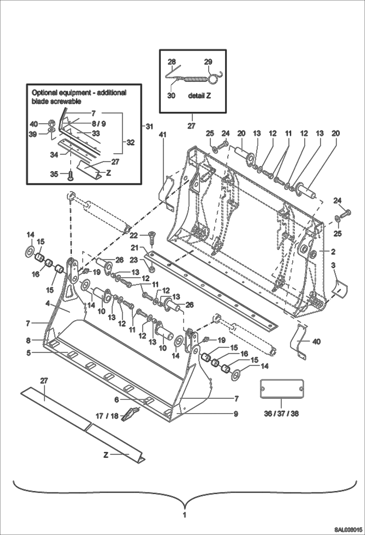 Схема запчастей Bobcat AL350 - 4 IN 1 SHOVEL Навесное оборудование