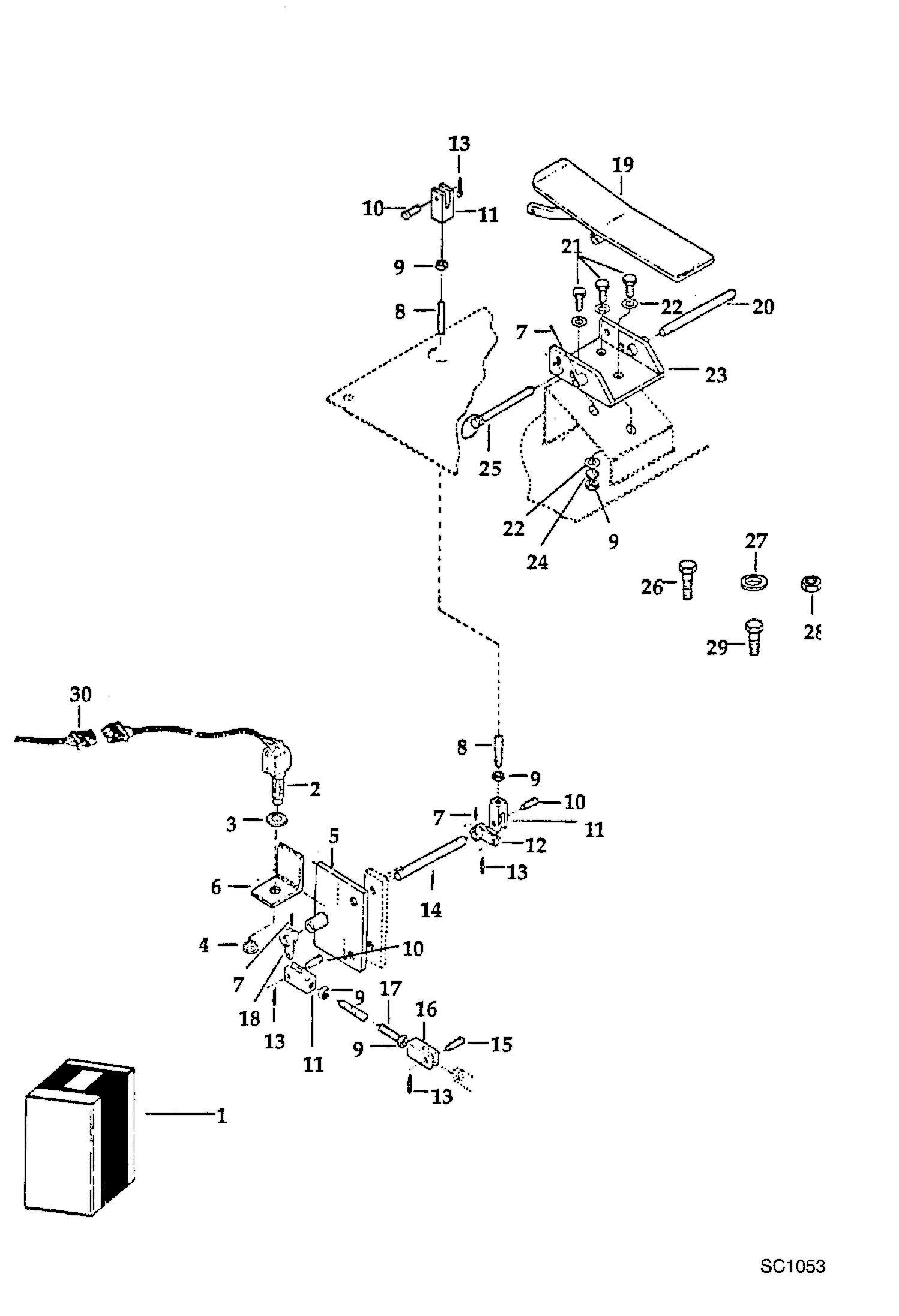 Схема запчастей Bobcat BREAKERS - BREAKER (Control Pedal) (1250X) (Use on 76 504811001 - 11999) Экскаваторы