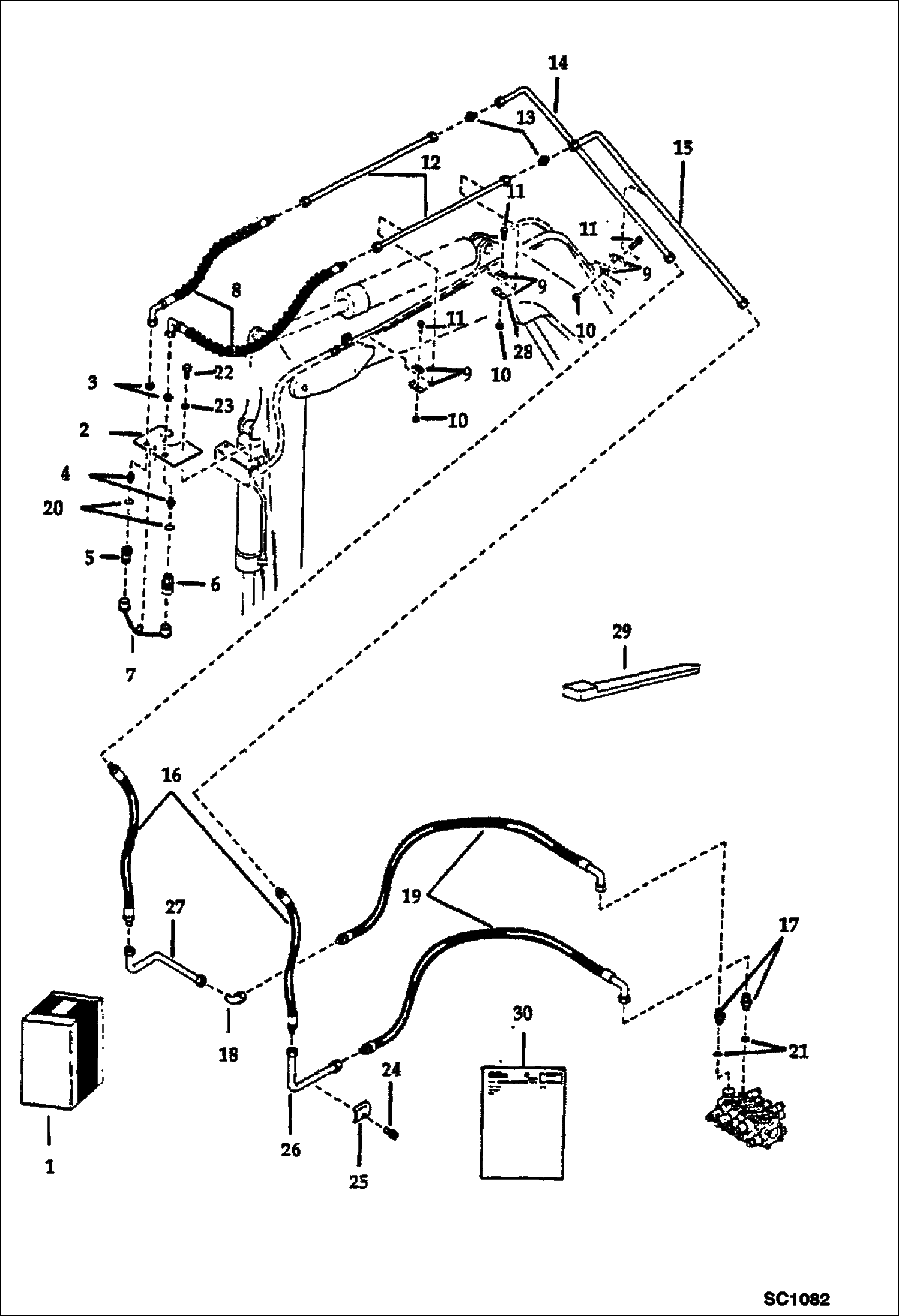 Схема запчастей Bobcat 116 - AUXILIARY HYDRAULICS (Bobcat - 6.9 GPM) ACCESSORIES & OPTIONS