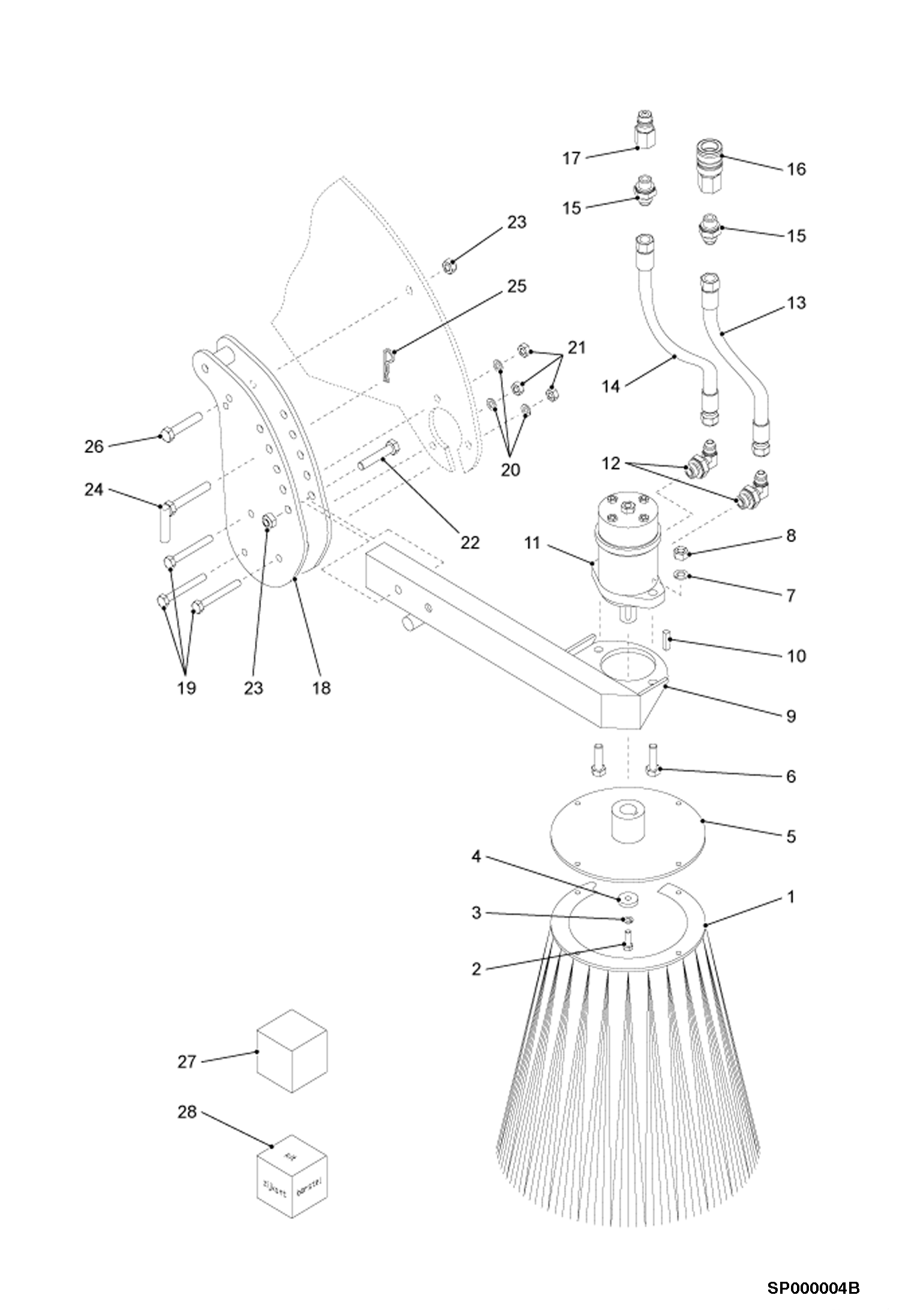 Схема запчастей Bobcat SWEEPER - Side Brush 79 (2020 mm) (Europe Only) Loader
