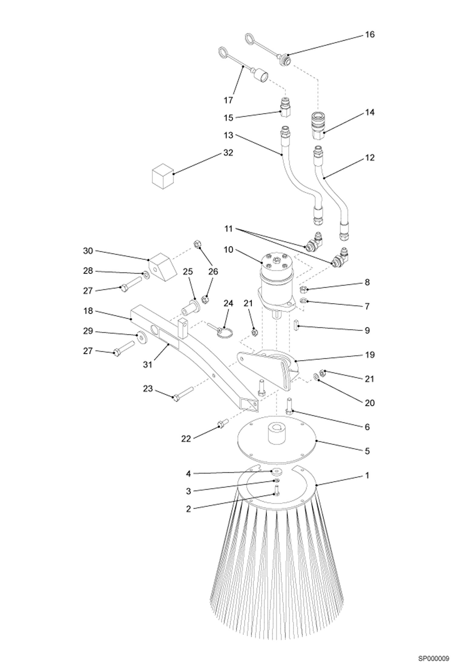 Схема запчастей Bobcat SWEEPER - Closed Broom Side Brush (Europe Only) Loader