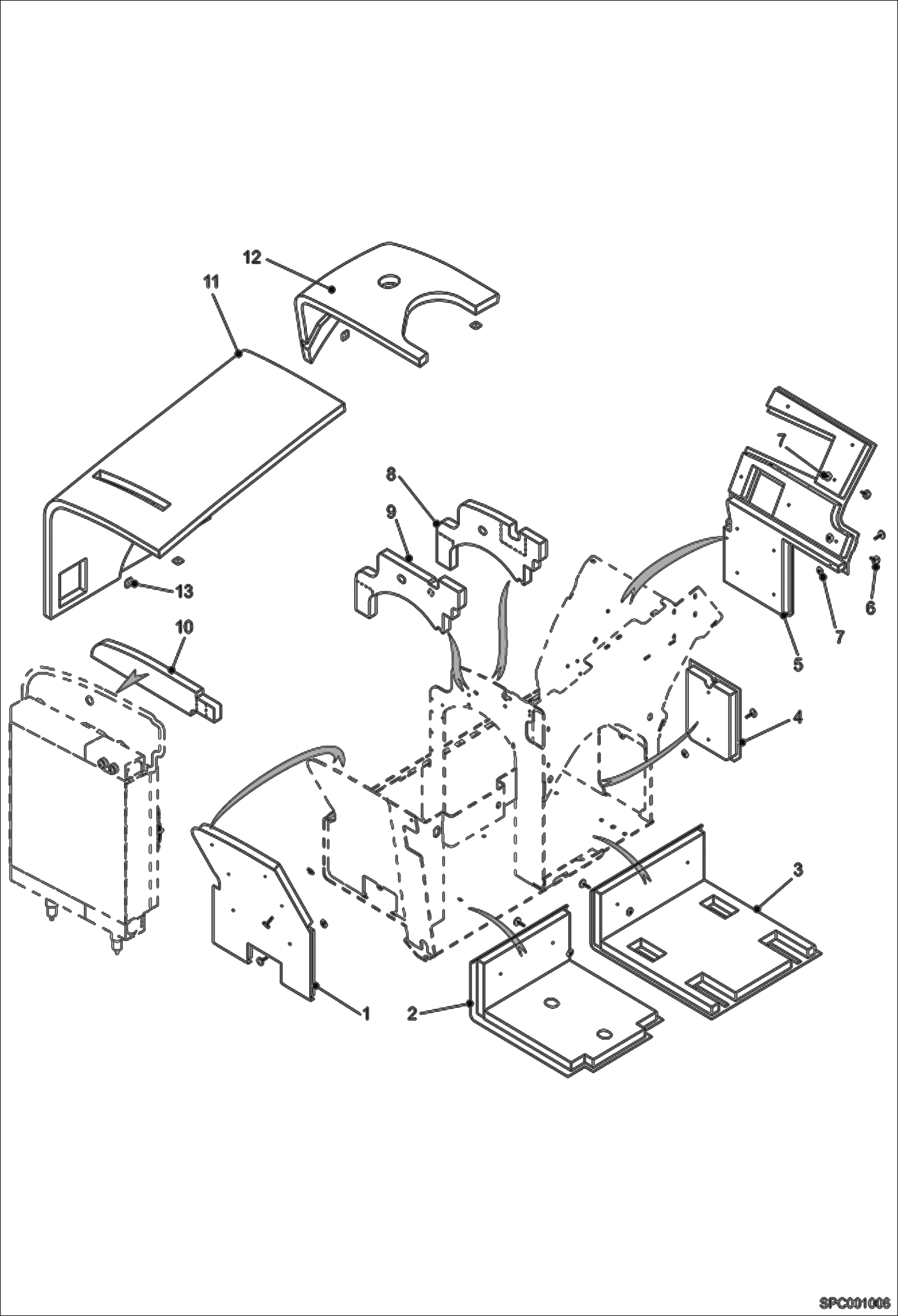 Схема запчастей Bobcat T40140 - ENGINE SOUND PROOFING MAIN FRAME