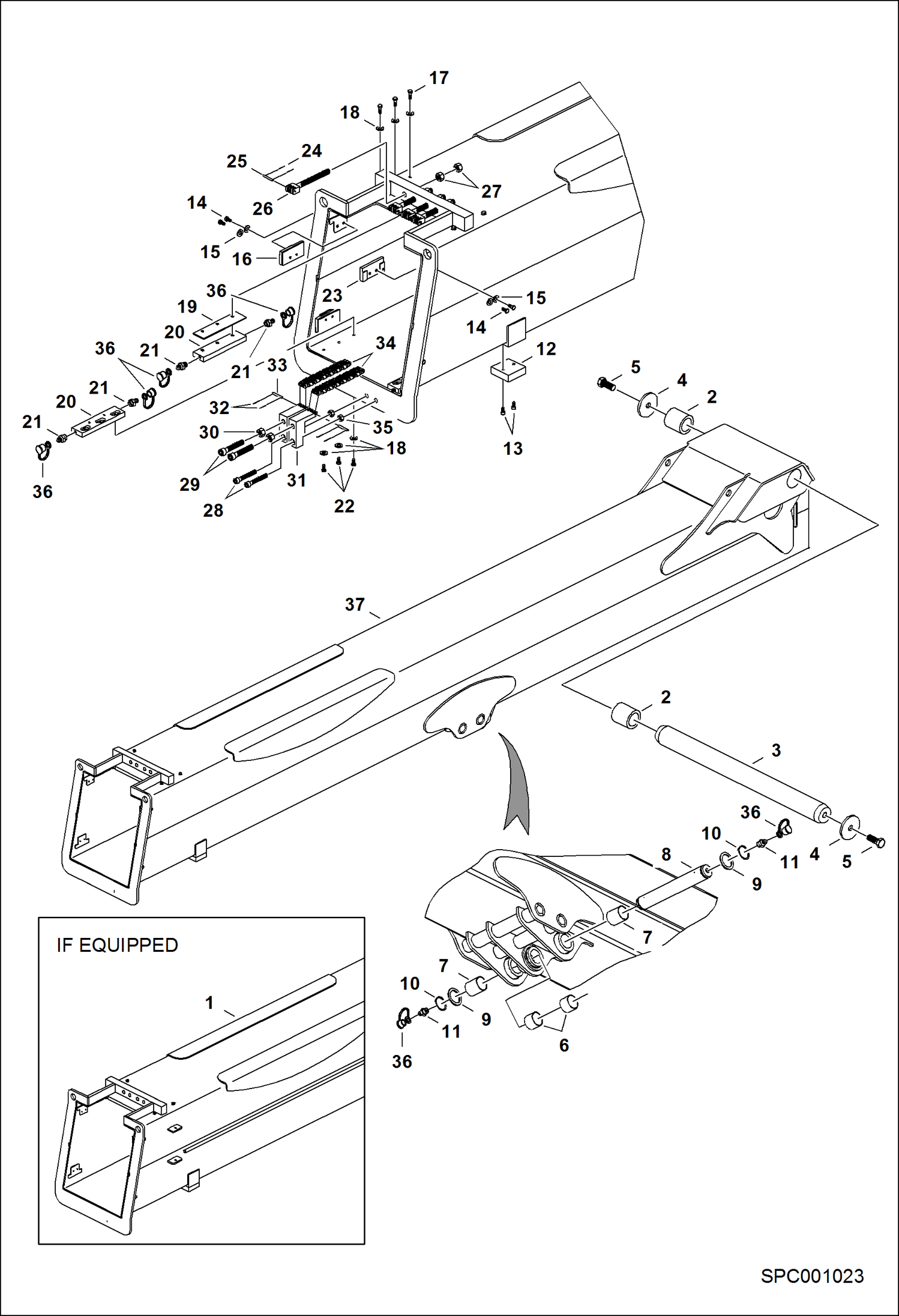 Схема запчастей Bobcat T40140 - FIXED BOOM ASSY MAIN FRAME