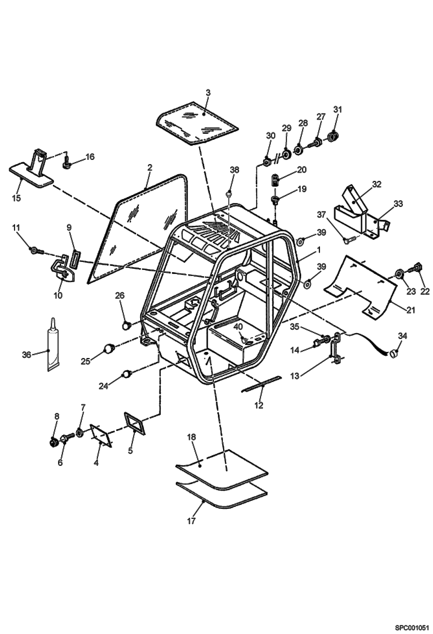 Схема запчастей Bobcat VR723 - OPERATOR CANOPY (S/N 364911001 -11999, 366111001 - 11999) MAIN FRAME
