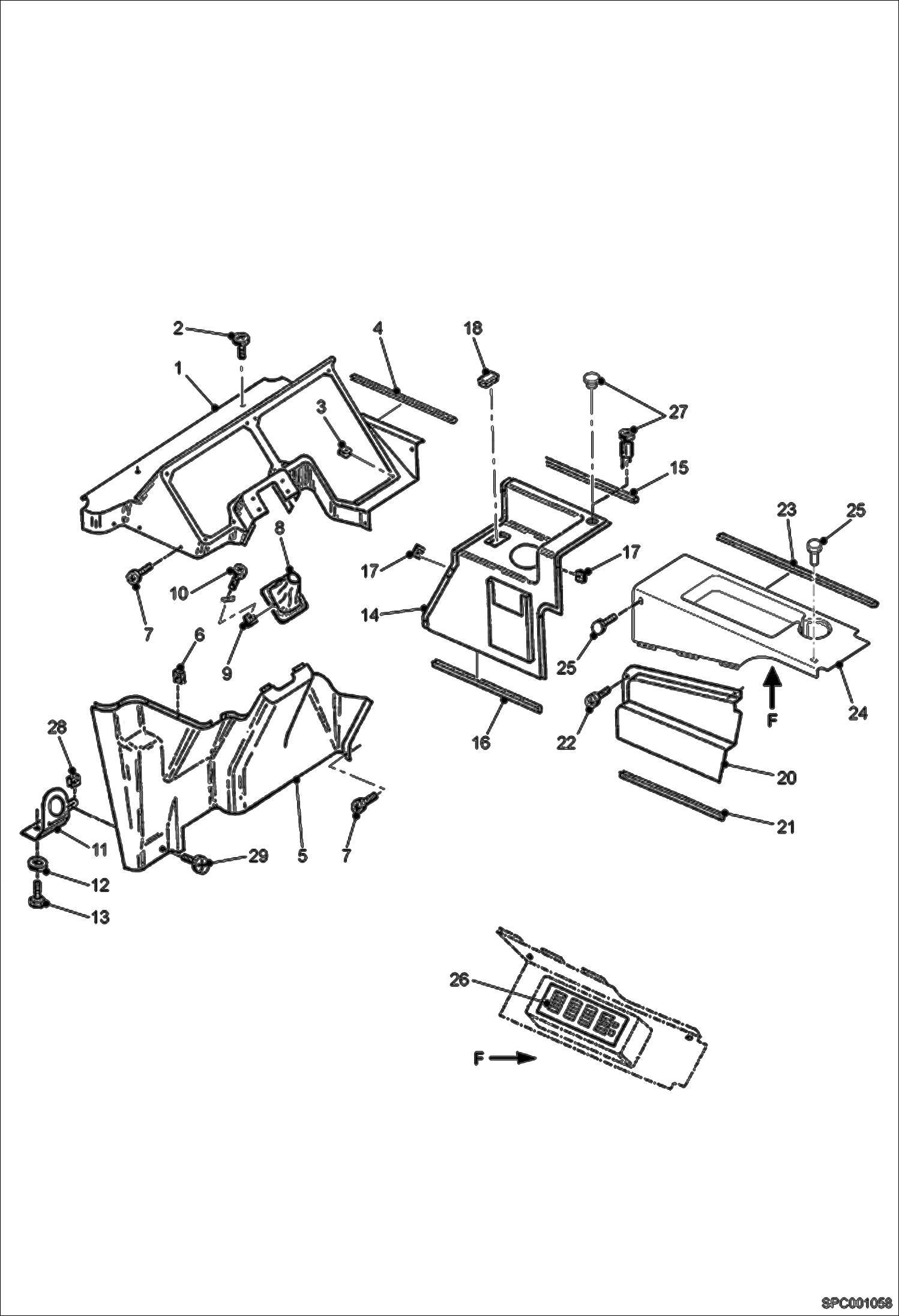 Схема запчастей Bobcat VR530C - COWLING INSTALLATION MAIN FRAME