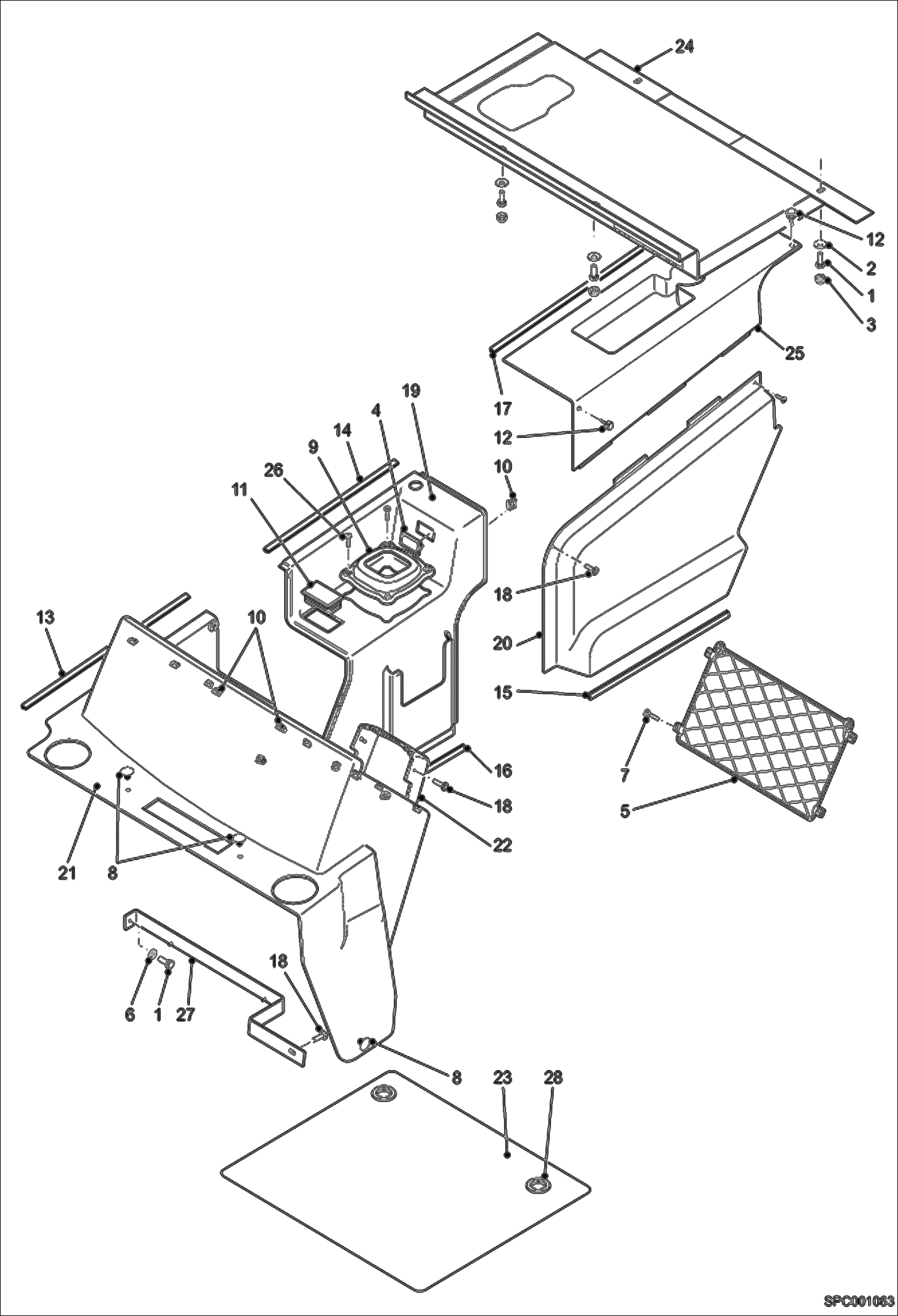 Схема запчастей Bobcat V417 - COWLING INSTALLATION (S/N A7MK11001 & Above) MAIN FRAME