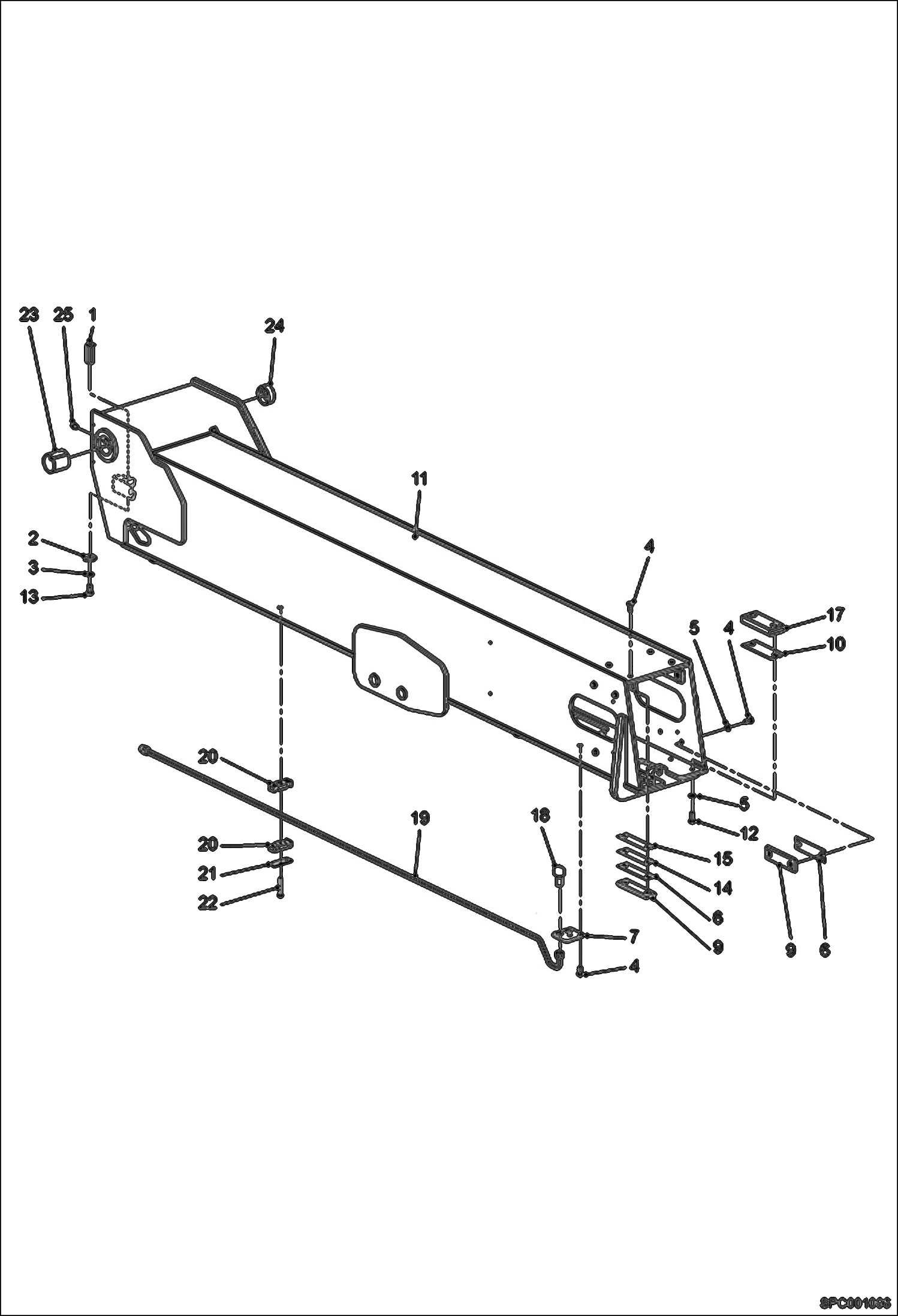 Схема запчастей Bobcat VR723 - FIXED BOOM ASSY (S/N 366011001 - 11999, 366111001 - 11999) MAIN FRAME