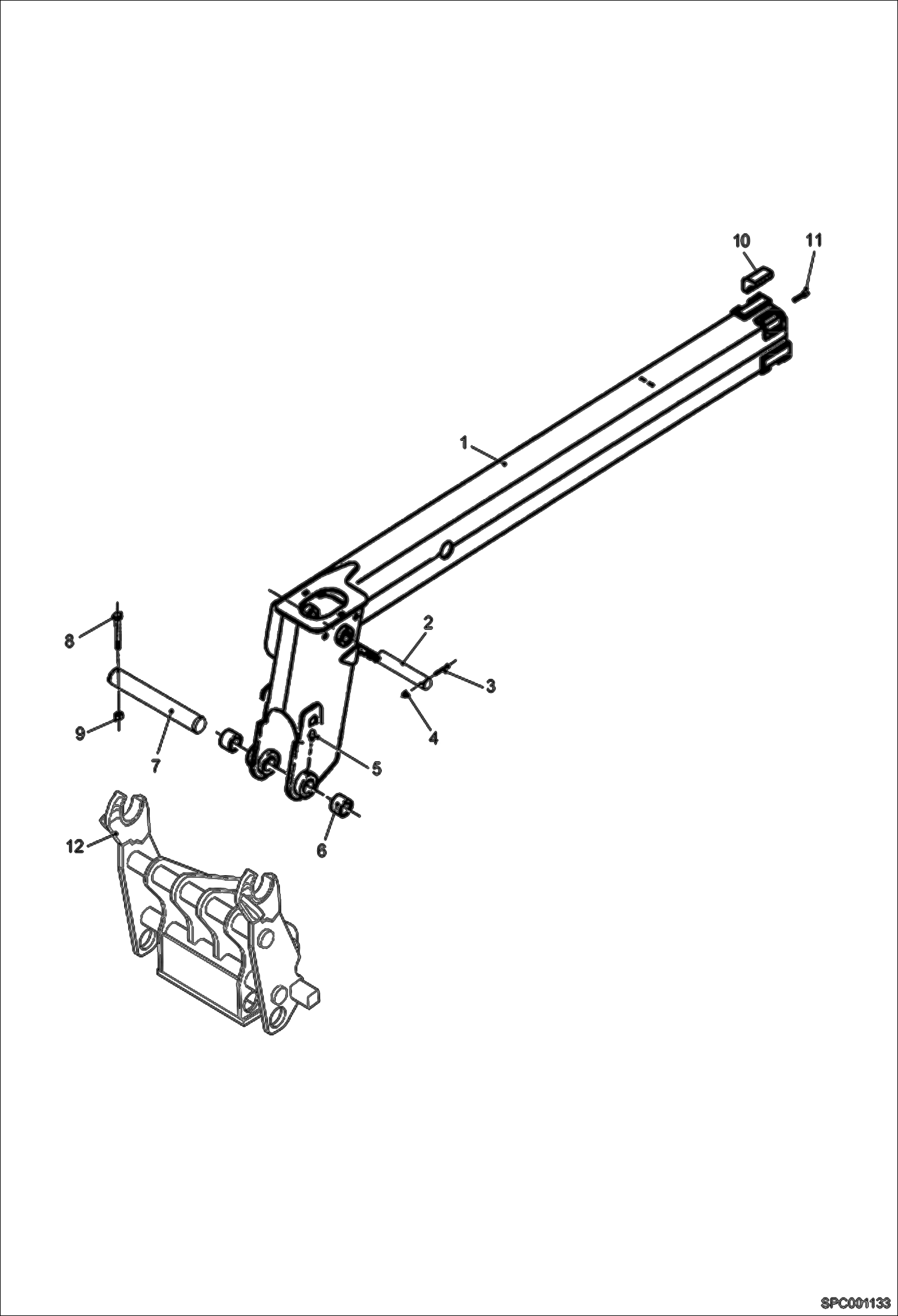 Схема запчастей Bobcat T2556 - END BOOM ASSY (S/N 363112001 & Above) MAIN FRAME
